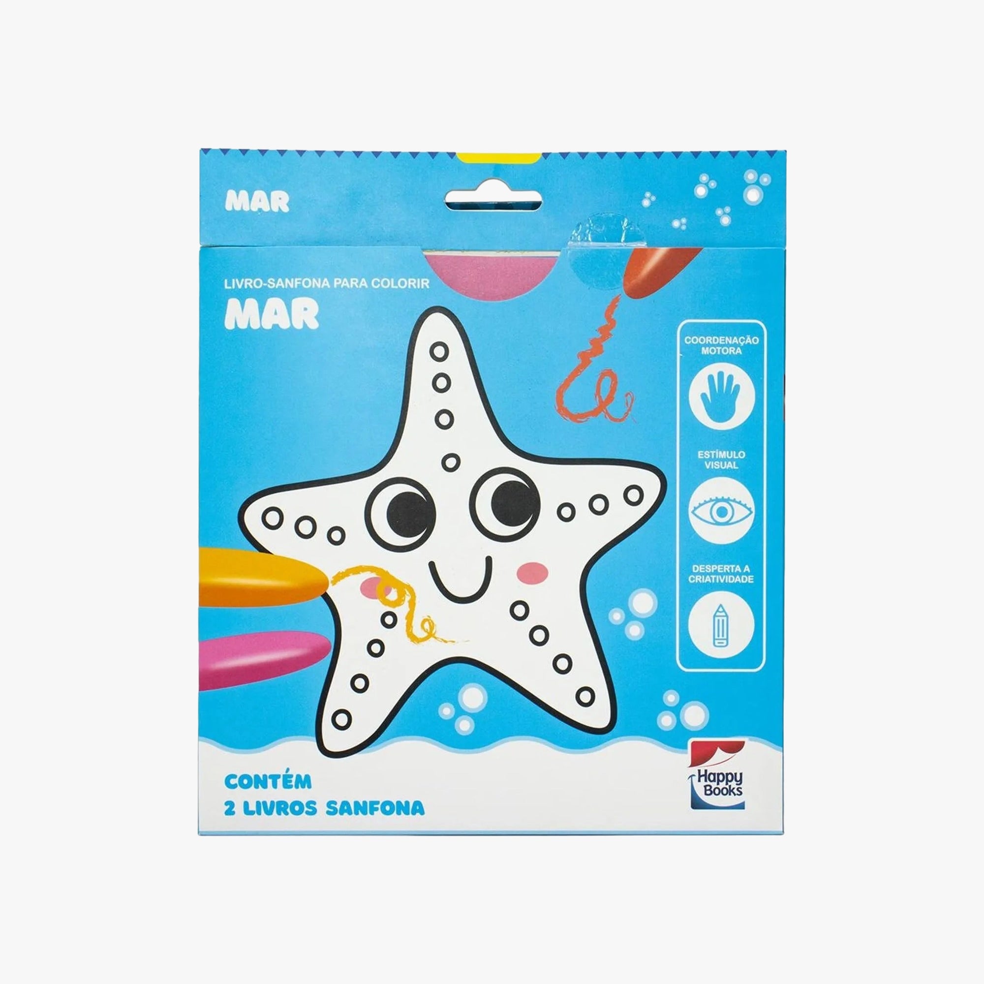 Livro-Sanfona Para Colorir Mar