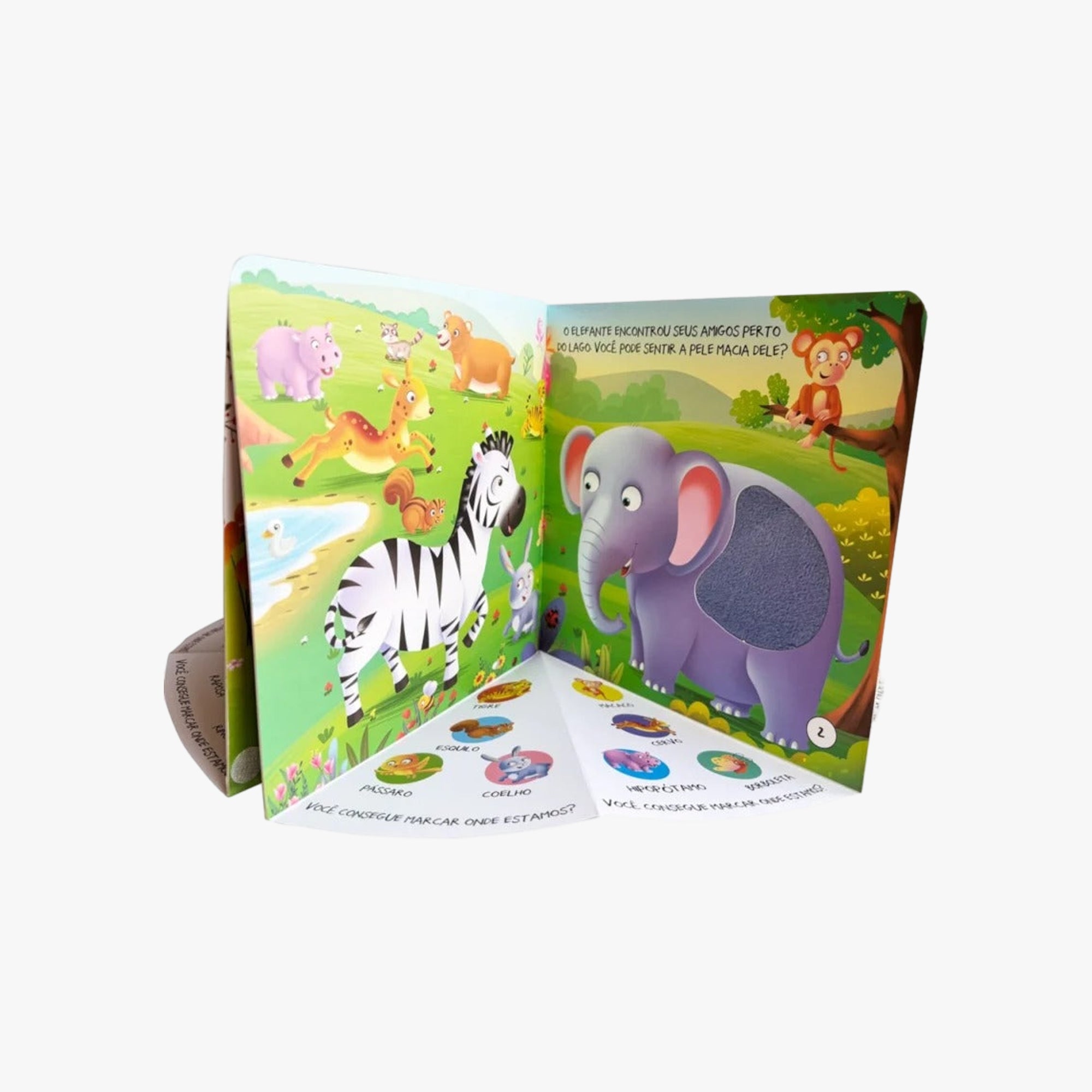 Livro Infantil Onde Estão os Animais da Selva? - Toque e sinta