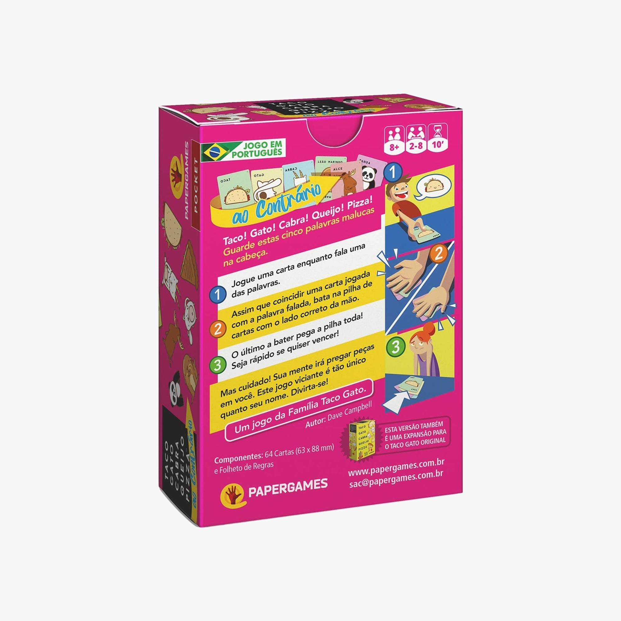 Jogo de Cartas Taco Gato Cabra Queijo Pizza Ao Contrário