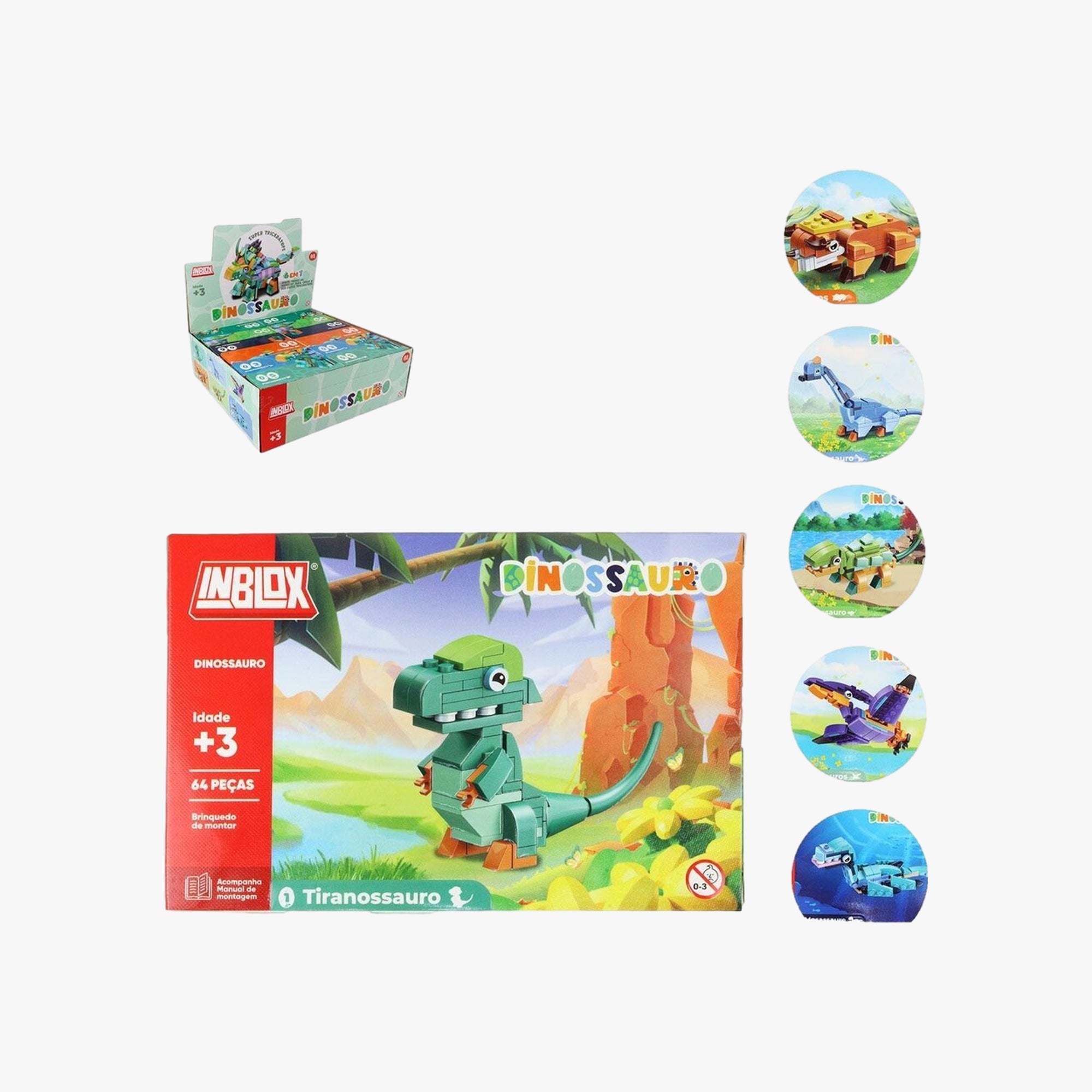 Blocos de Montar: Dinossauro Inblox Sortidos