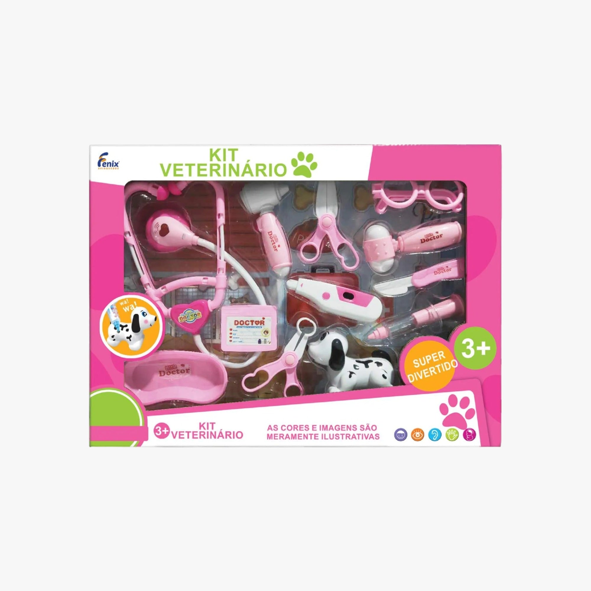 Brinquedo Infantil Kit Veterinário Rosa