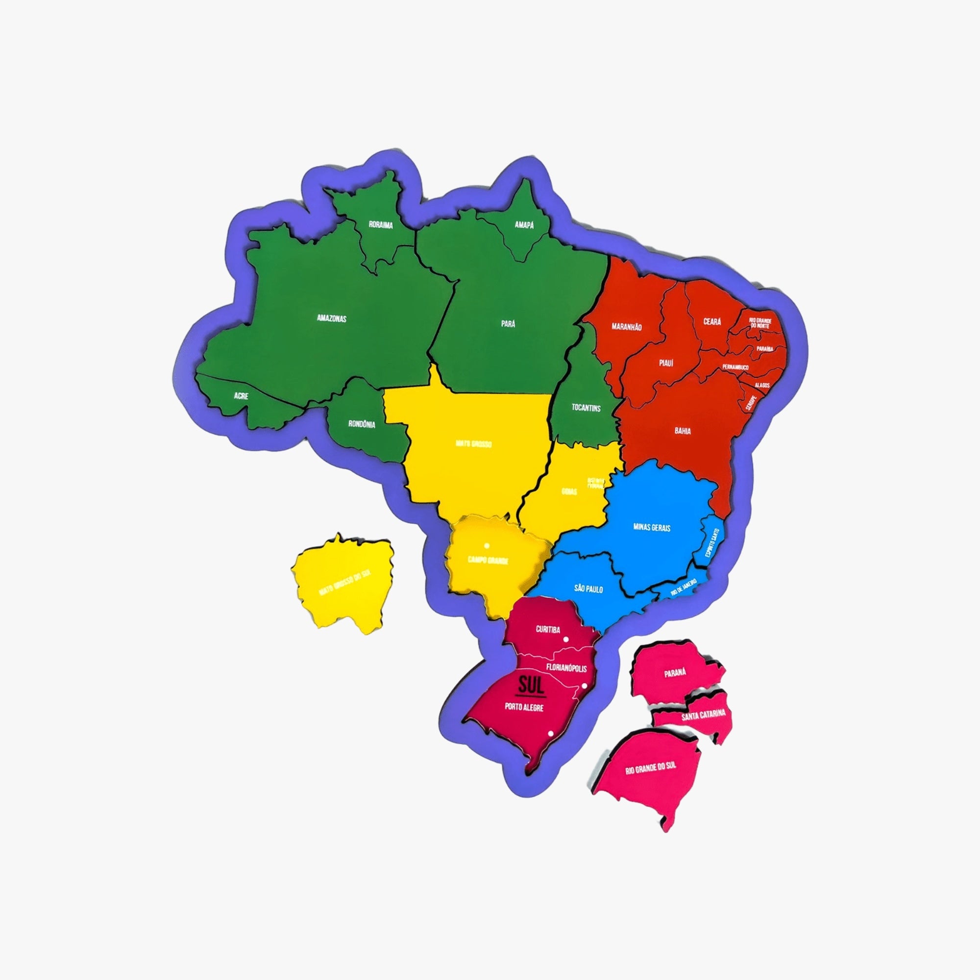 Quebra-Cabeça Educativo Mapa Brasil