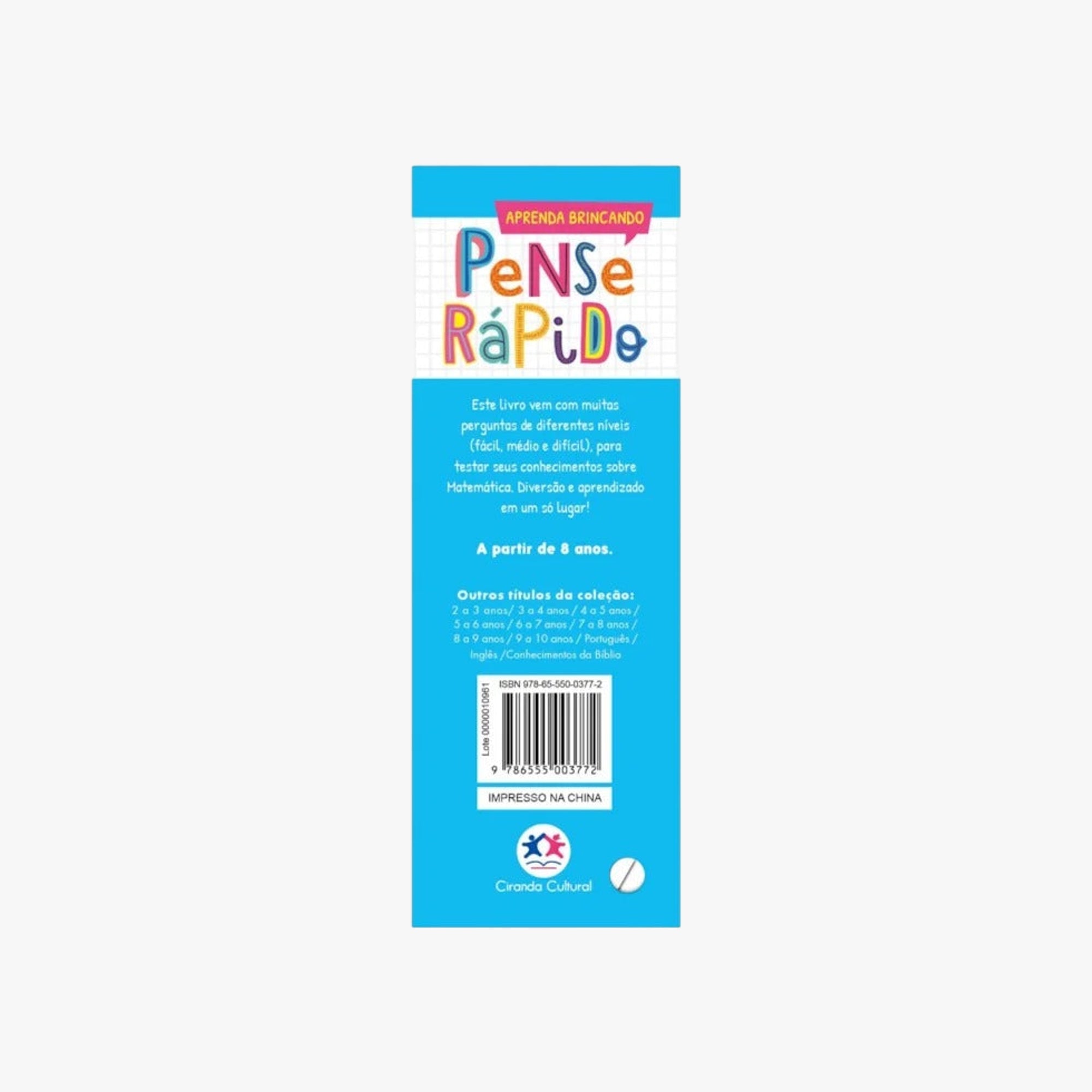 Livro Flash cards Pense Rápido Matemática