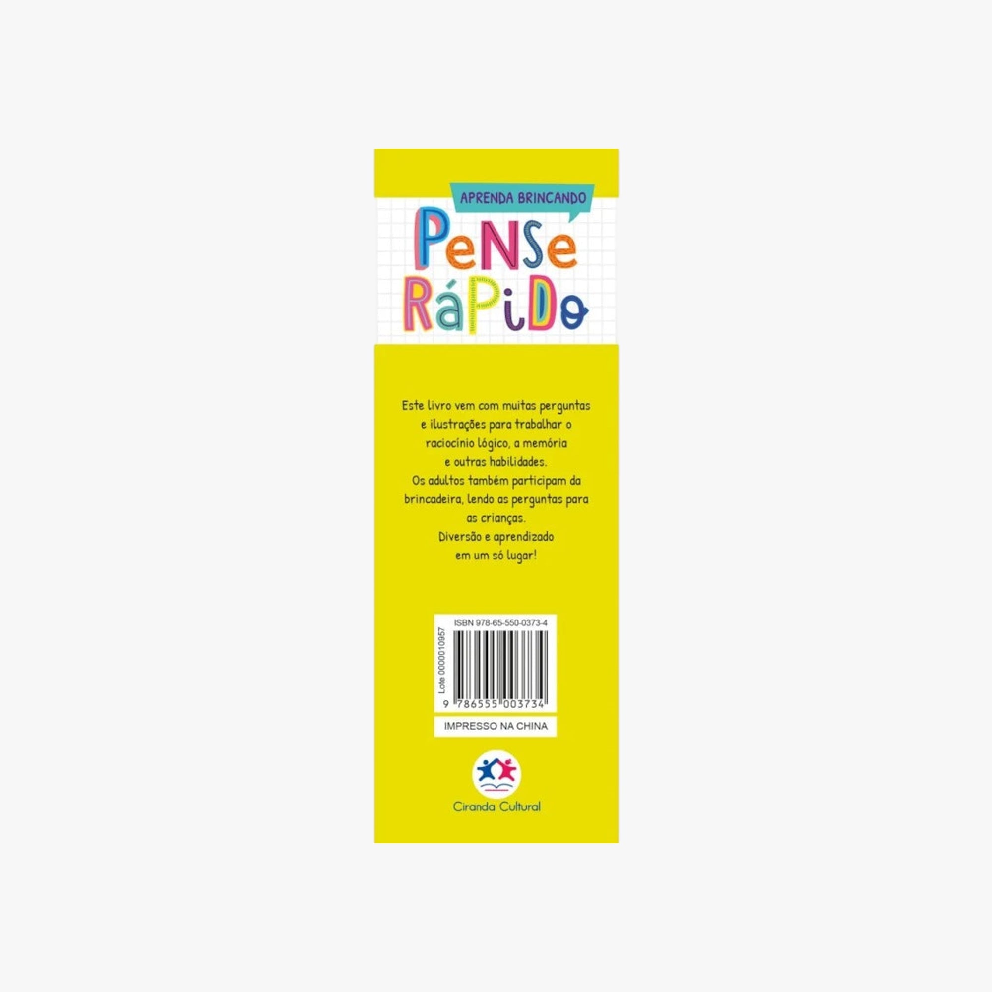 Livro Flash cards Pense Rápido  8 a 9 anos