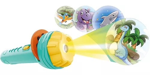 Brinquedo Infantil Projetor Lanterna 2 em 1