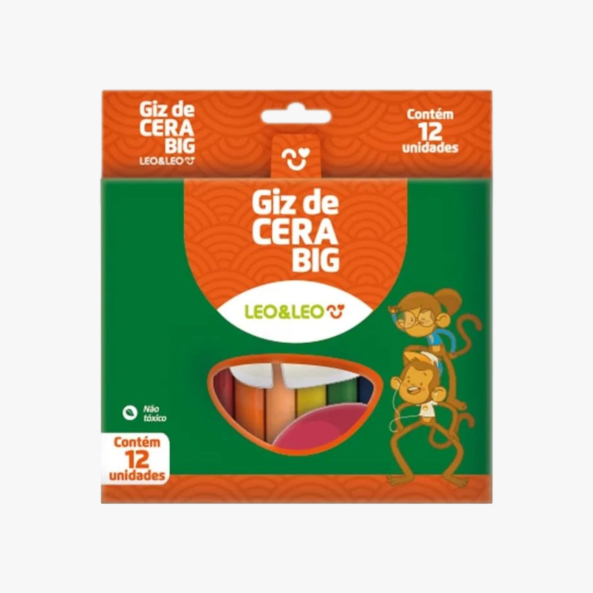 Giz de cera grosso 12 cores