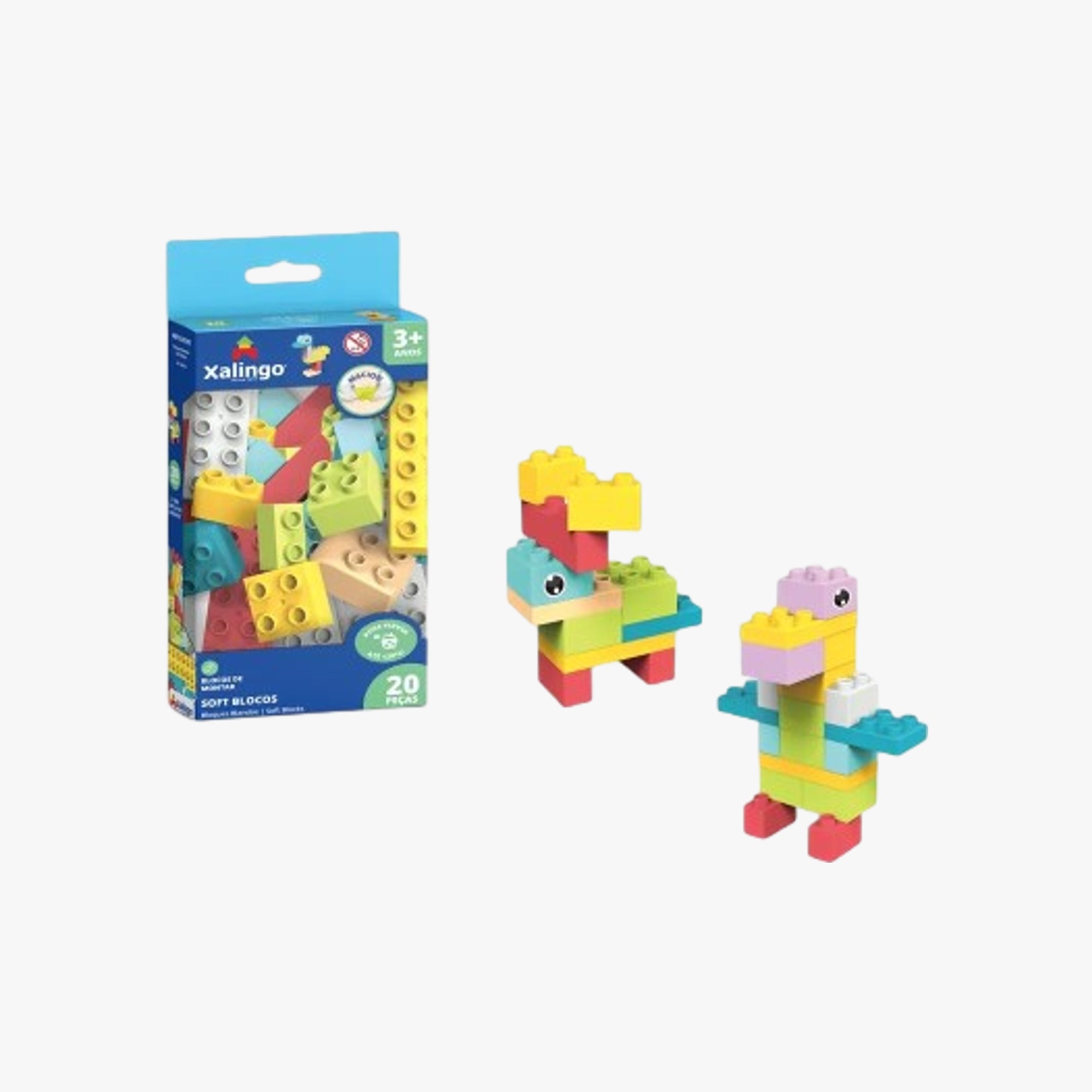Brinquedo Blocos de Montar Macio Soft 20 Peças