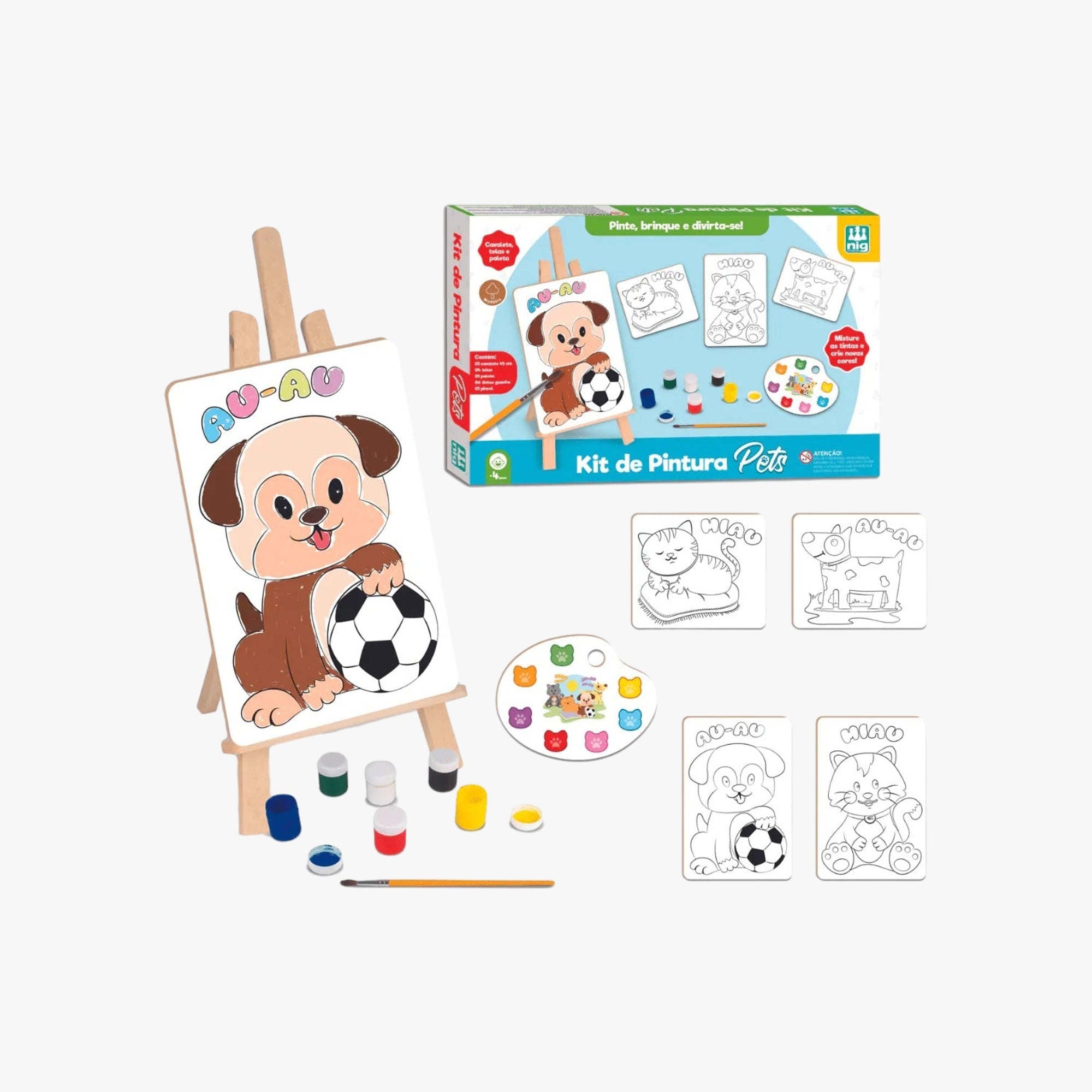 Kit Pintura Pets com Cavalete Nig