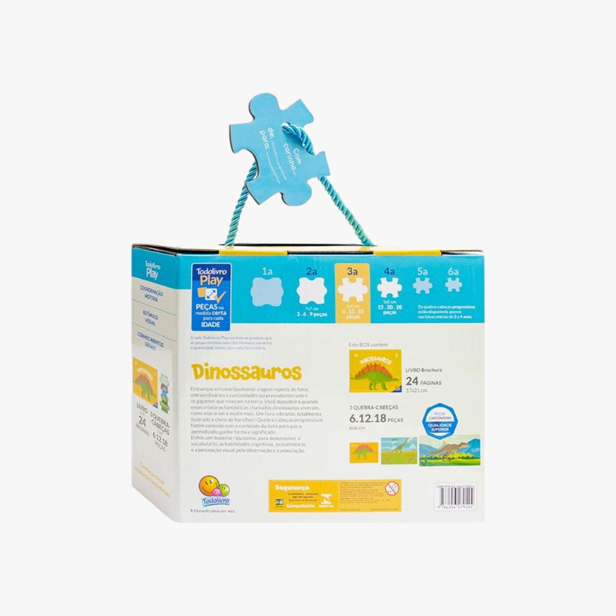 Kit Quebra-Cabeça e Livro Dinossauro