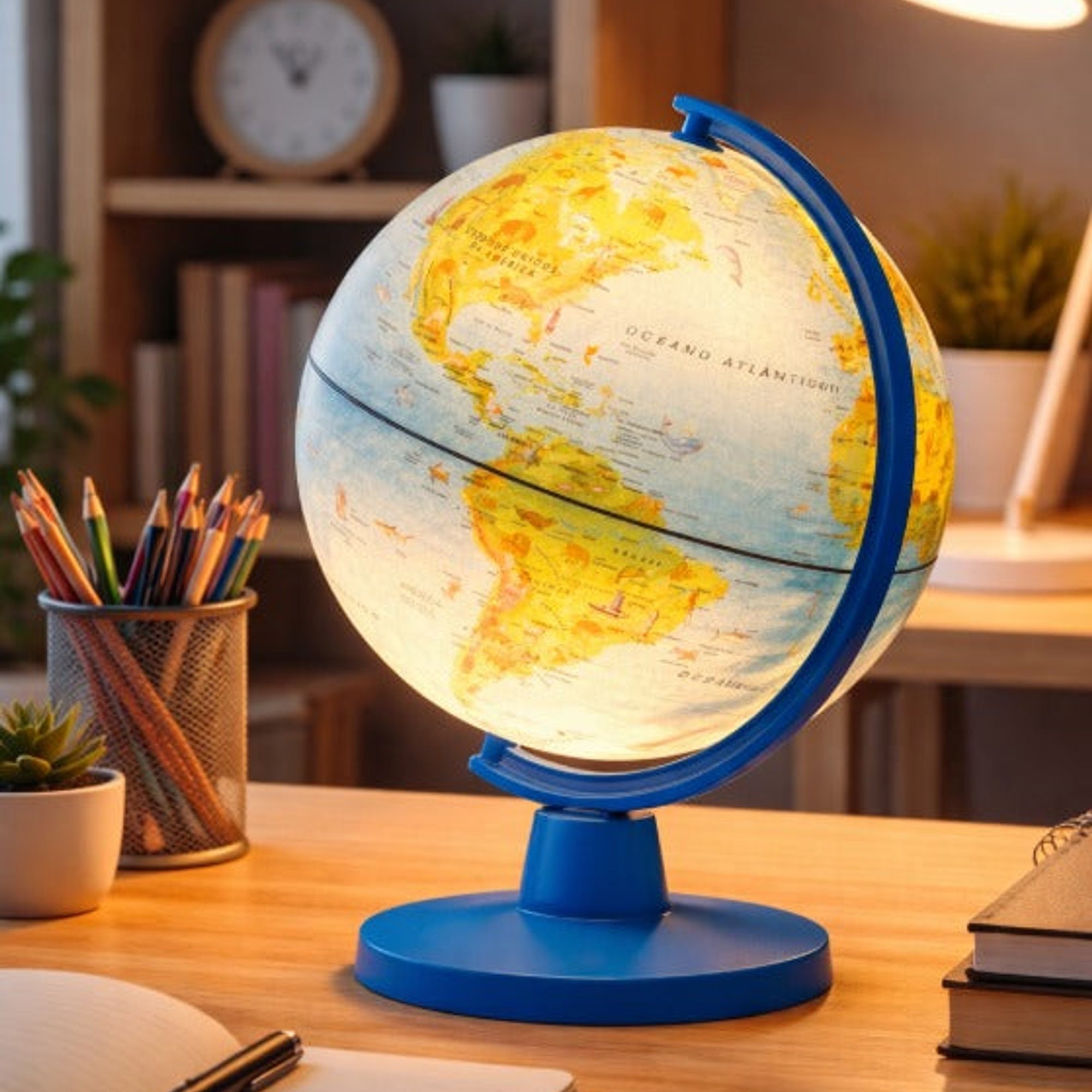 Mini Globo Terrestre Luminoso - Safári 16 cm