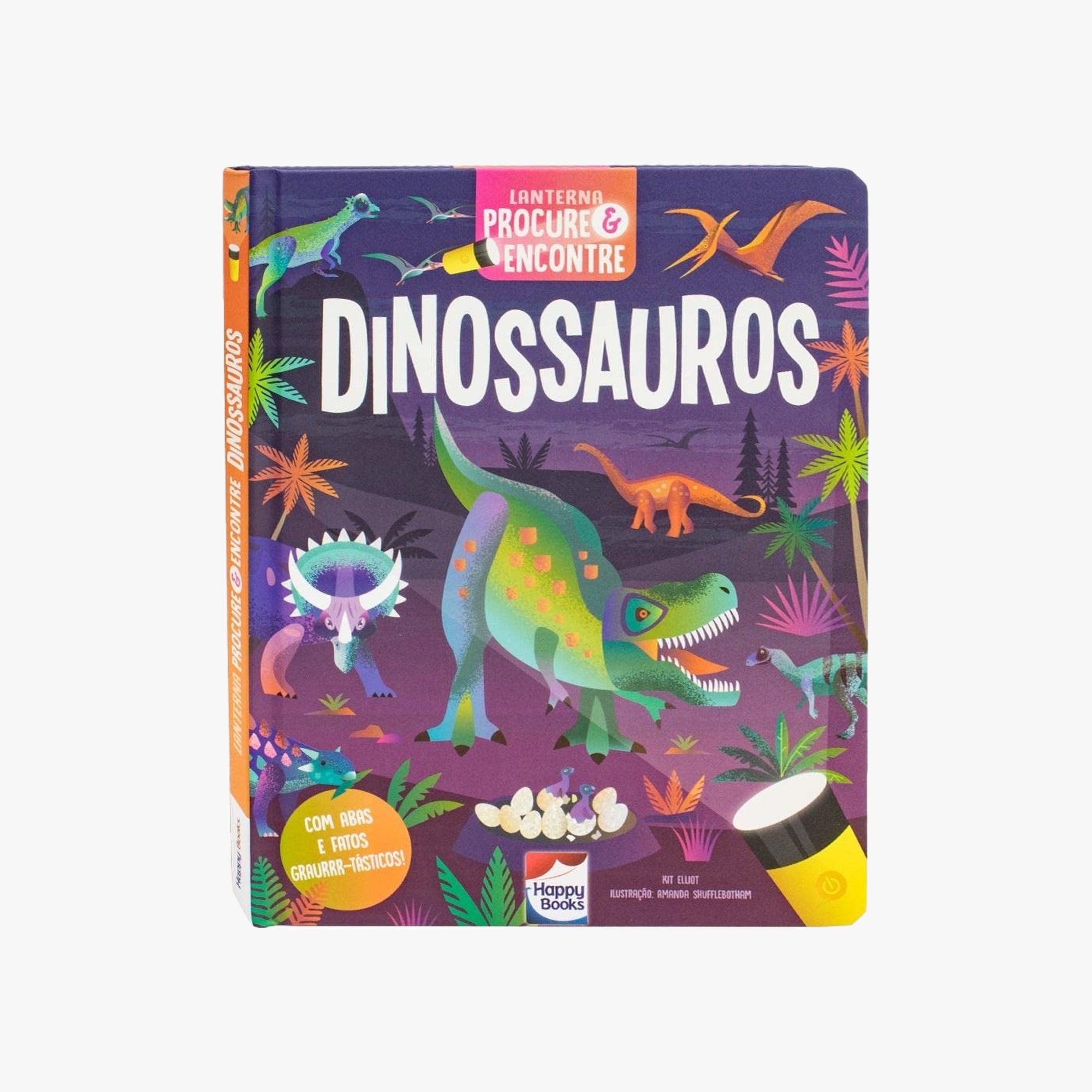 Livro com Lanterna Procure e Encontre Dinossauros