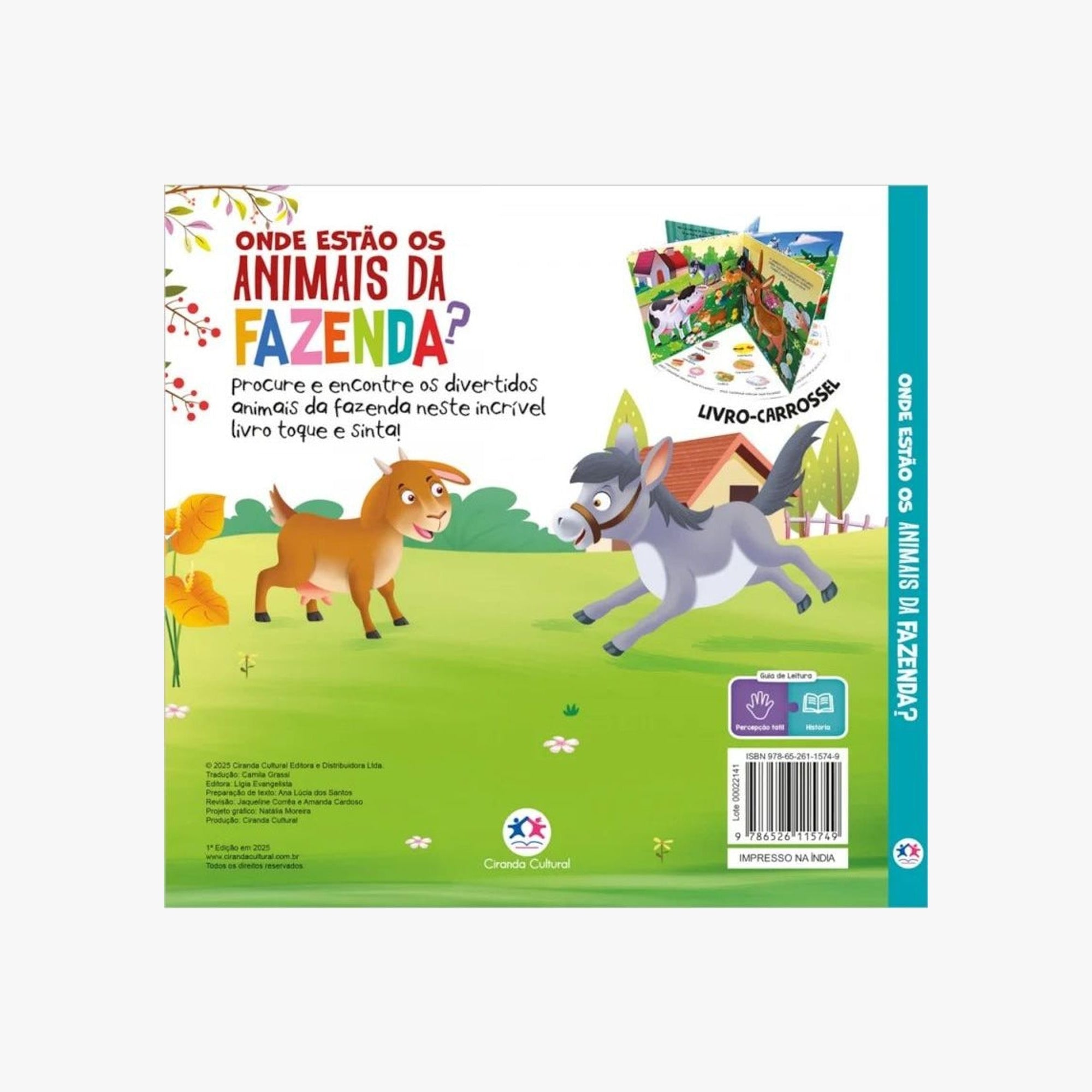 Livro Infantil Onde Estão os Animais da Fazenda? - Toque e sinta