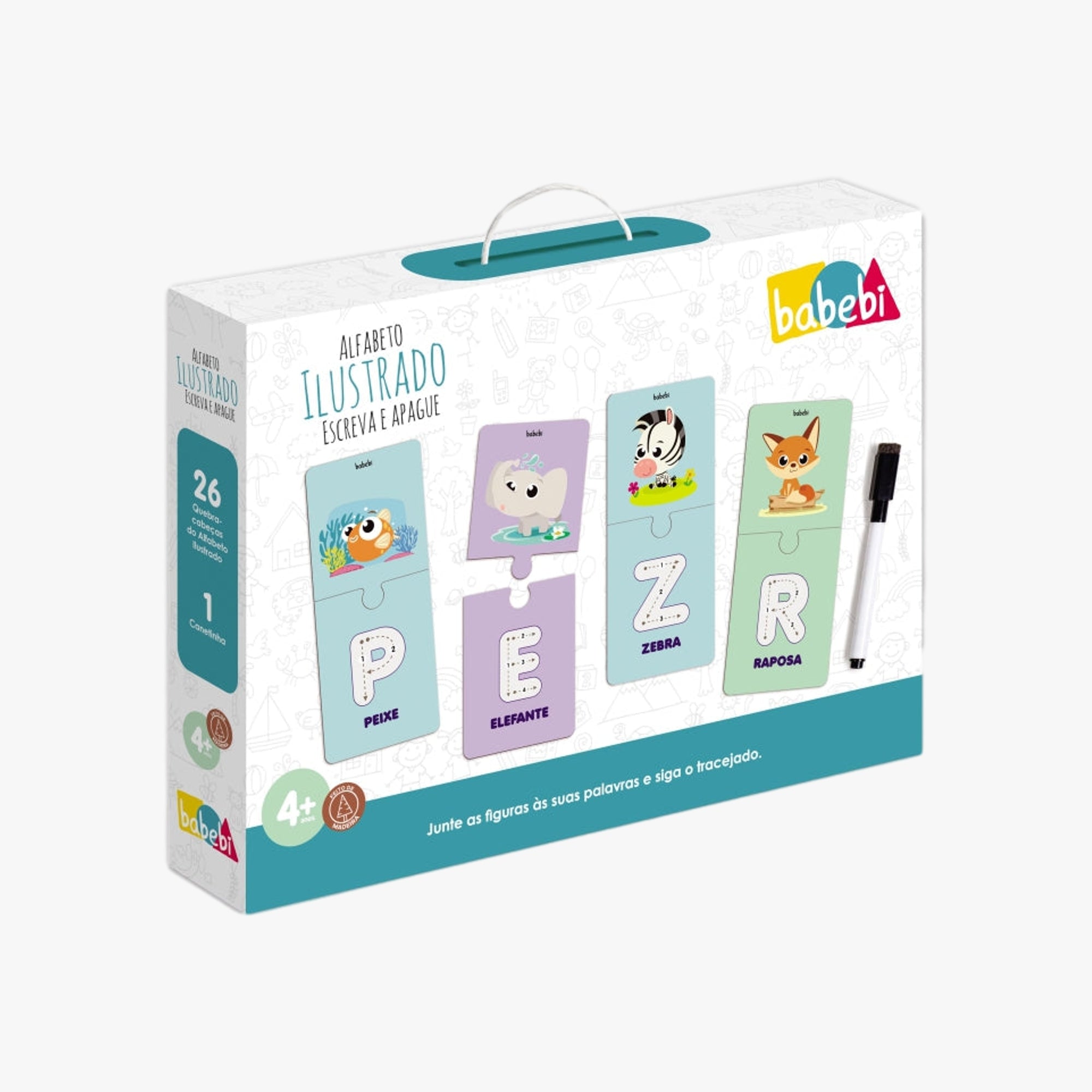 Alfabeto Ilustrado - Escreva e Apague Animais
