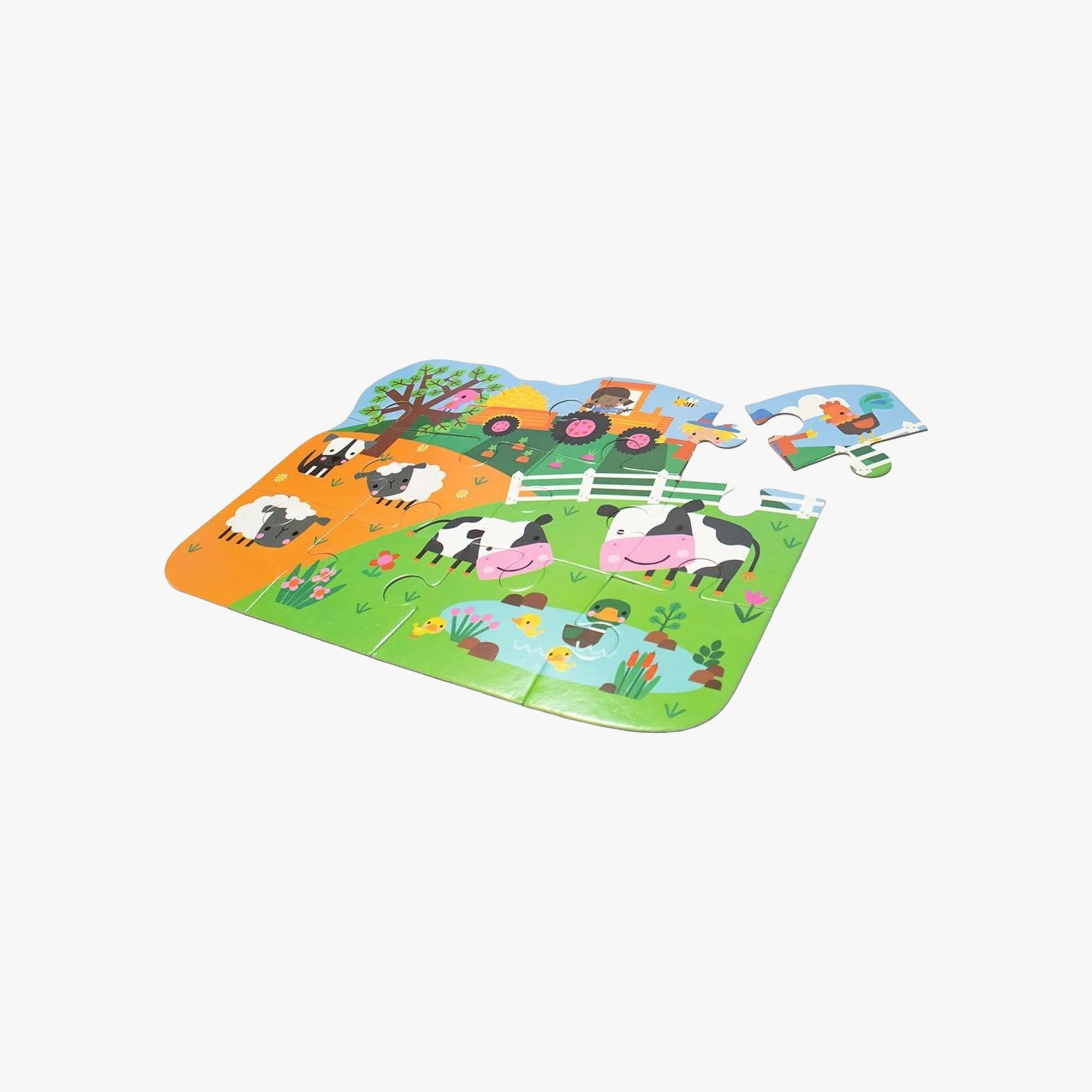 Kit Infantil Livro + Quebra-Cabeça Terras da Fazenda