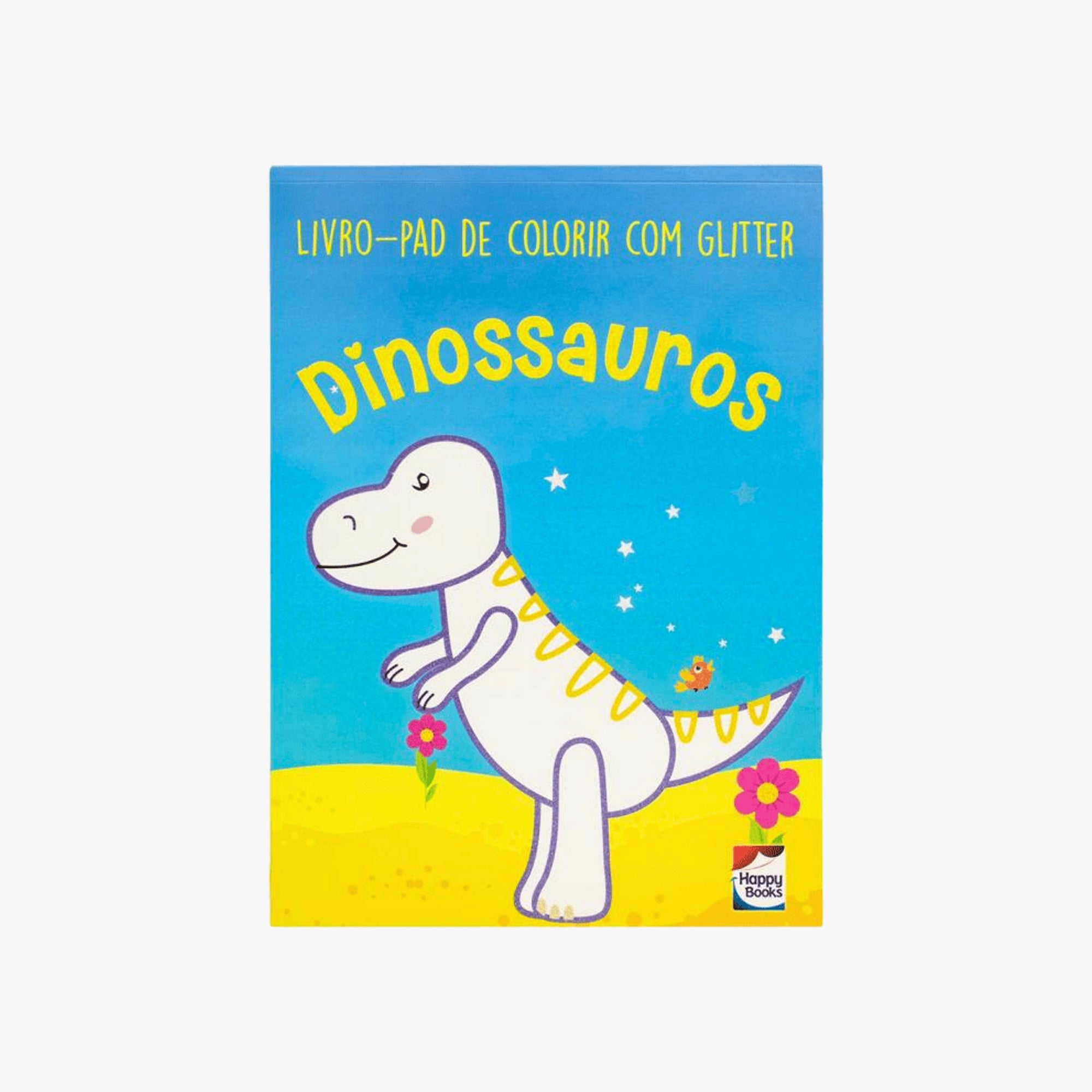 Livro-pad de colorir com Glitter: Dinossauros