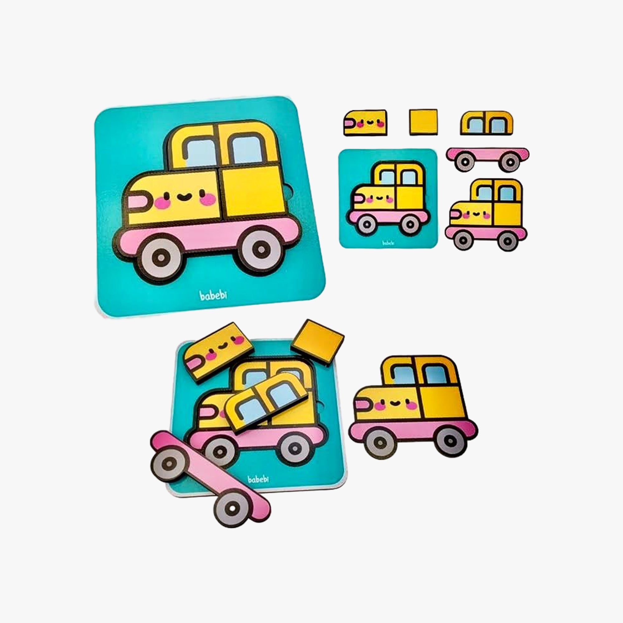 Quebra-Cabeça 4 Partes Carro