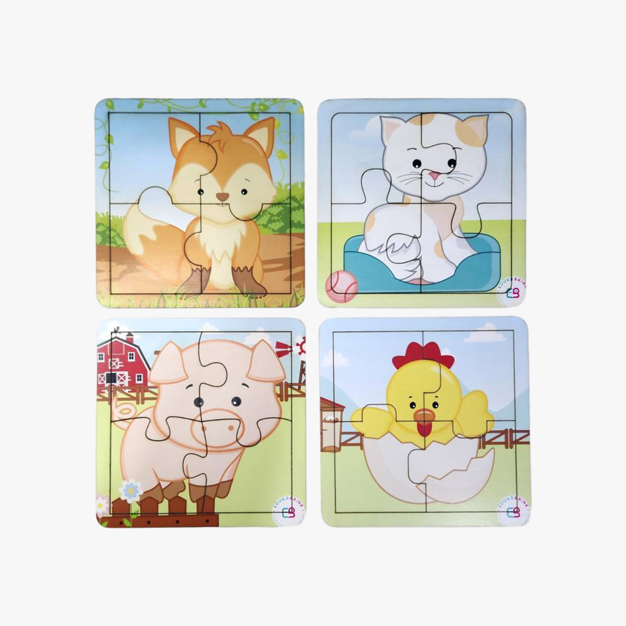 Quebra-Cabeça de Animais 4 Peças Meu Primeiro Desafio Infantil
