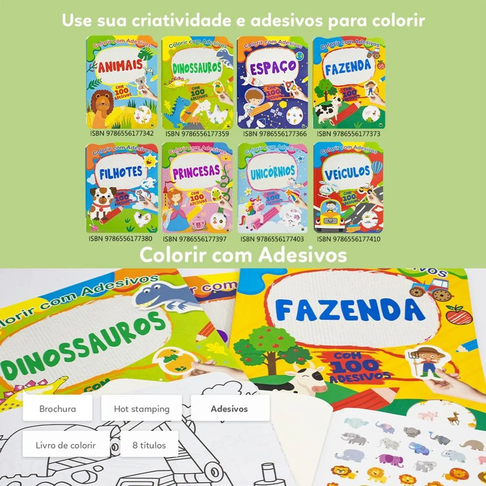 Livro Colorir com Adesivos: Fazenda
