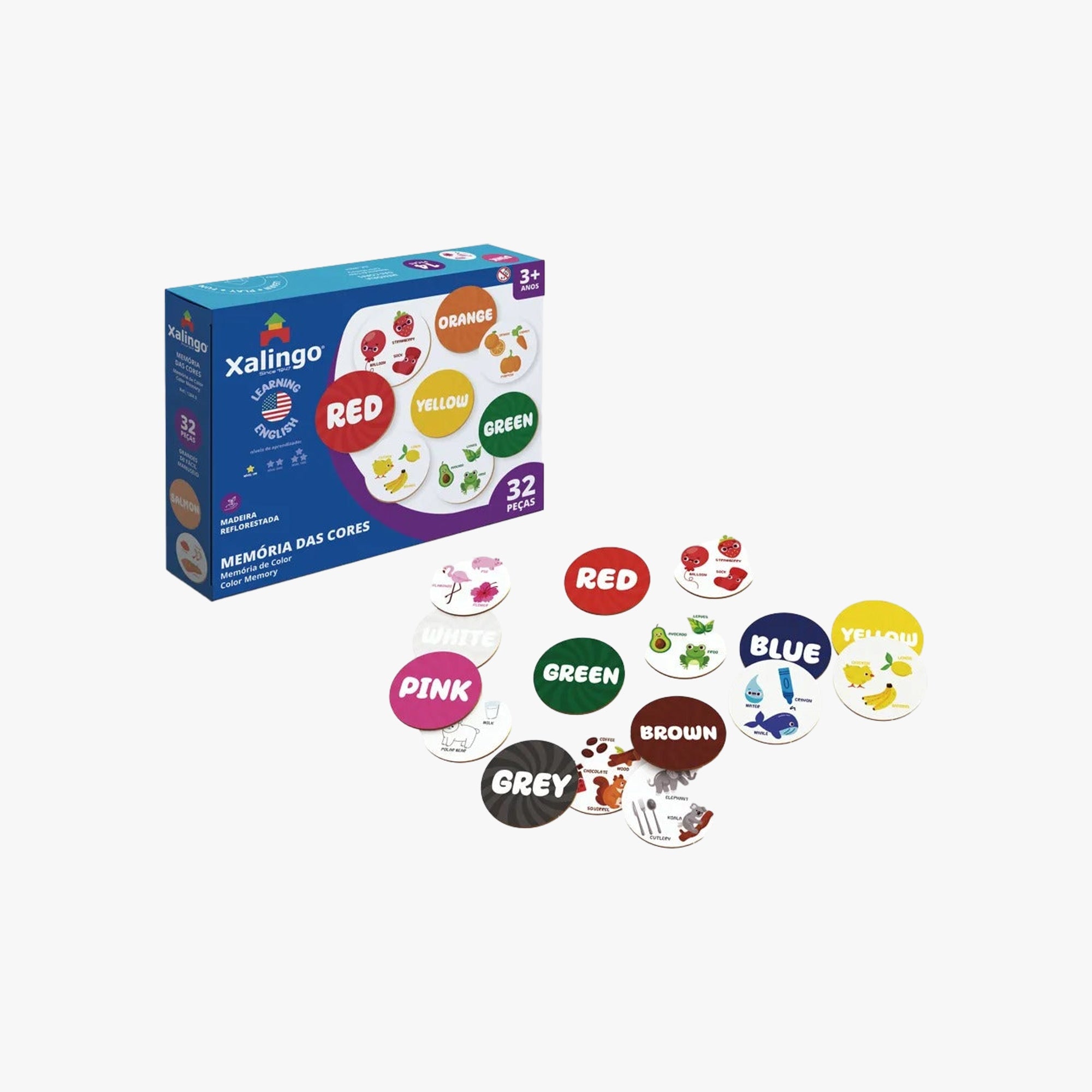 Jogo Infantil Memória das Cores Inglês