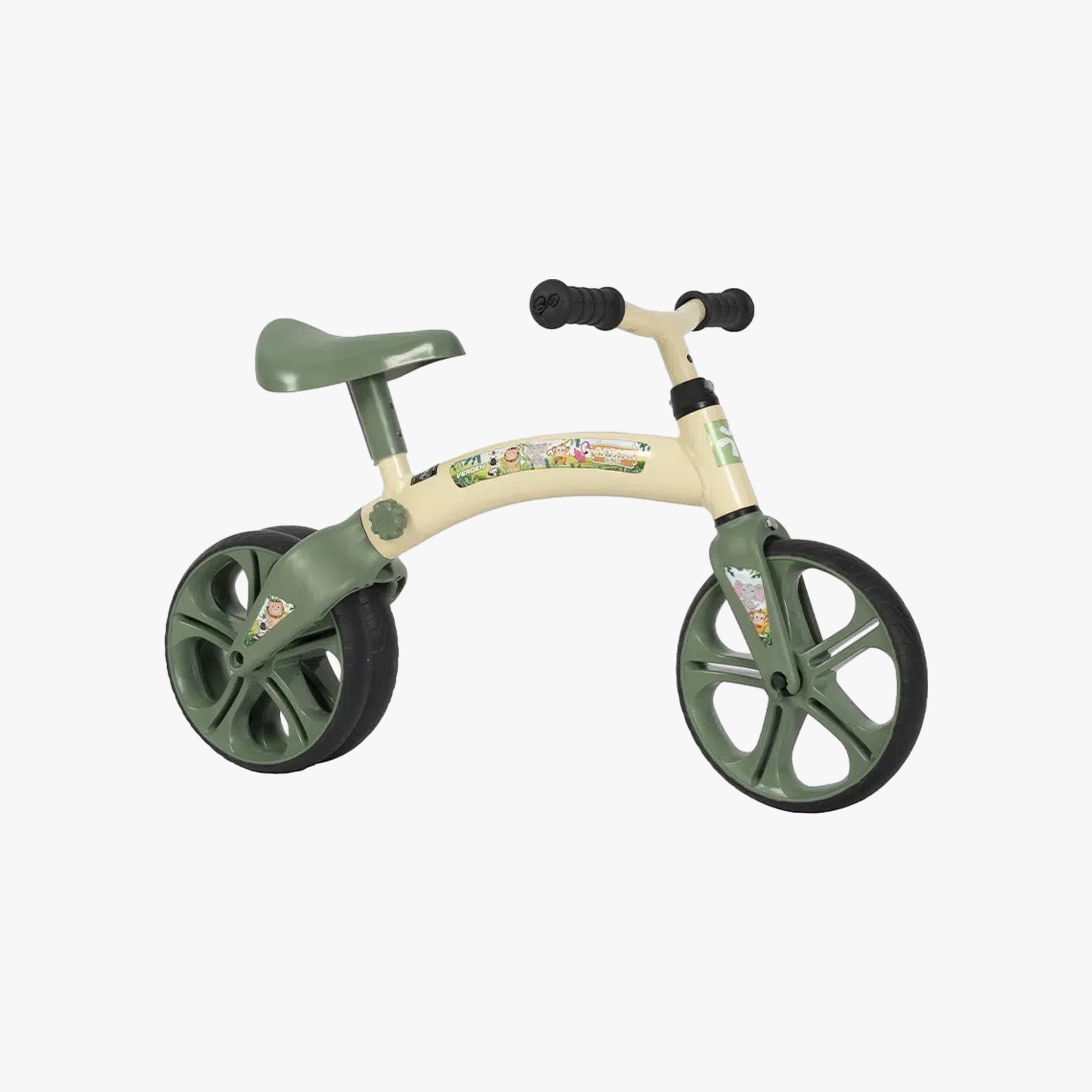 Bicicleta Balance Baby Safari Bege e Verde Militar