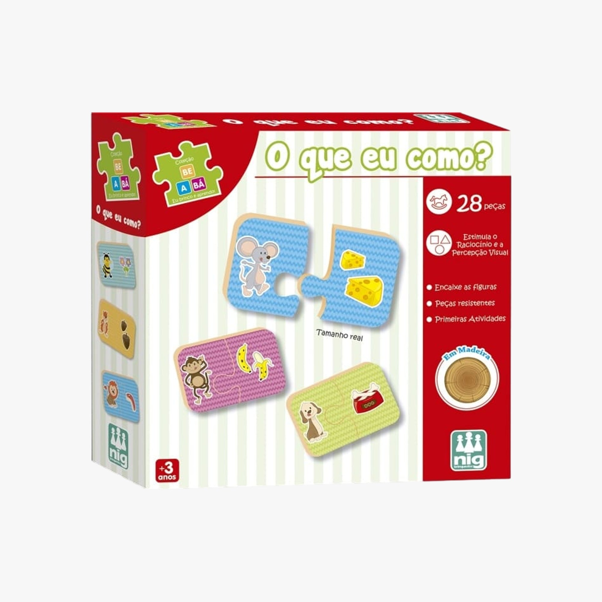 Quebra-Cabeça Infantil de Encaixe O que eu como?