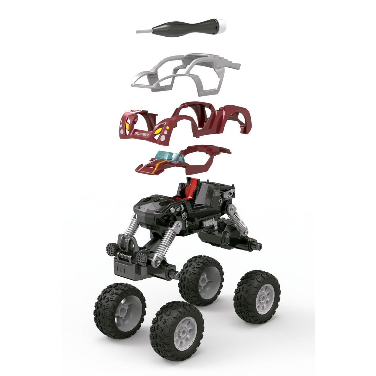 Carrinho Buggy de Montar Fricção Amarelo