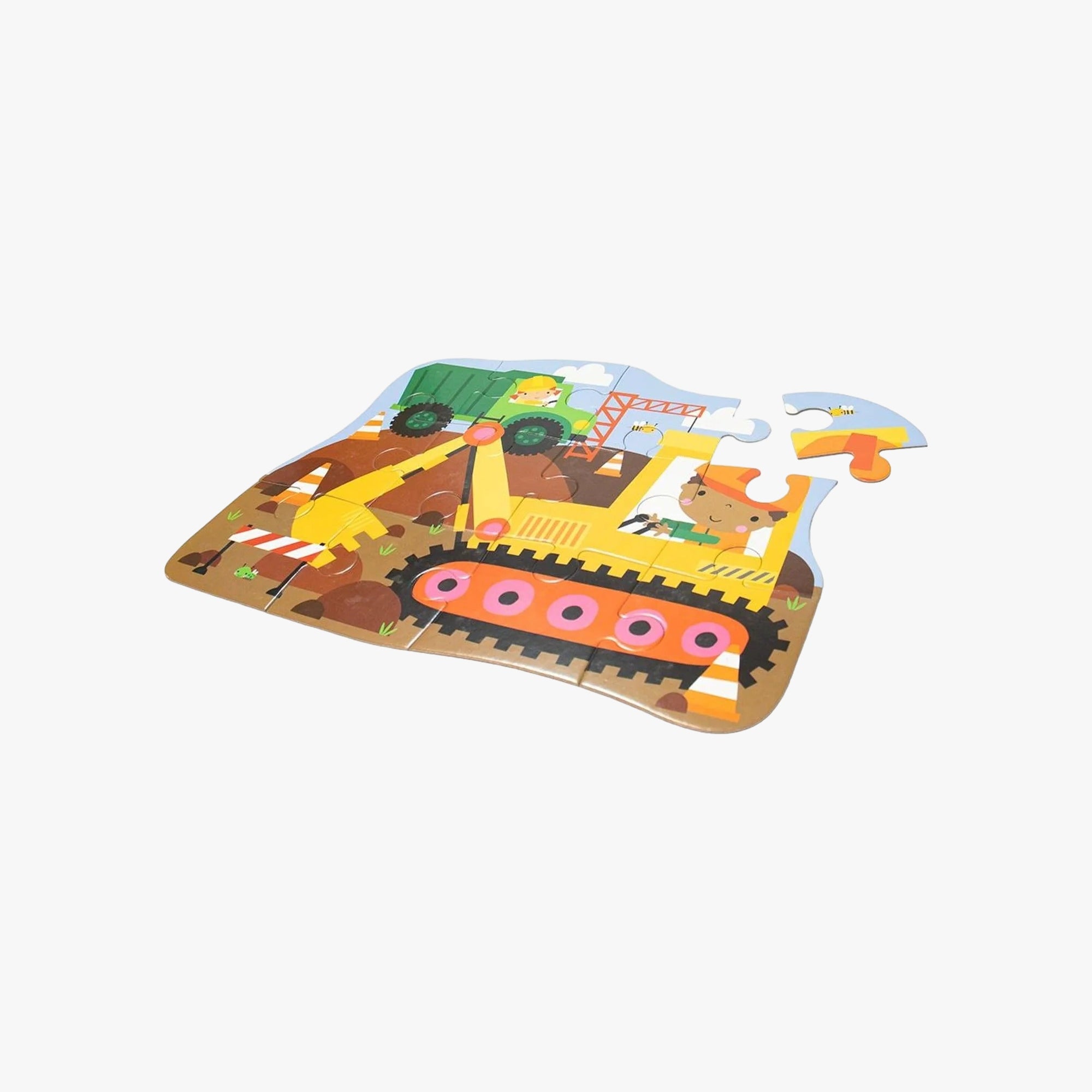 Kit Infantil Livro + Quebra-Cabeça Escavadeiras