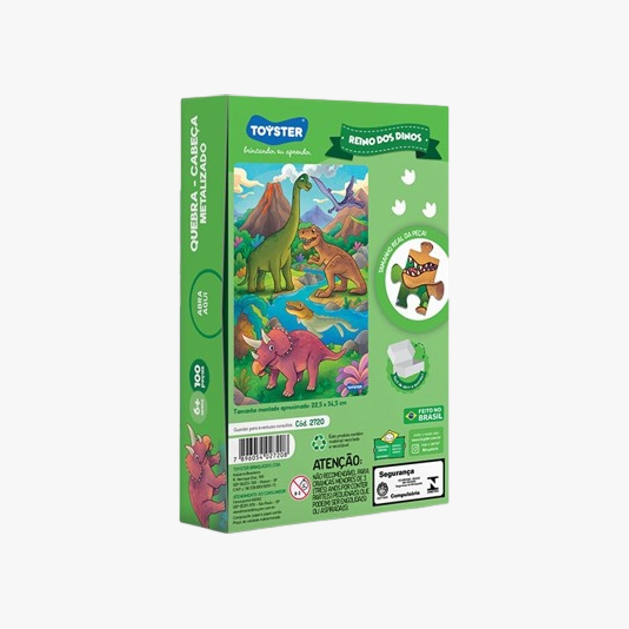 Quebra-Cabeça Infantil Reino dos Dinos - 100 Peças