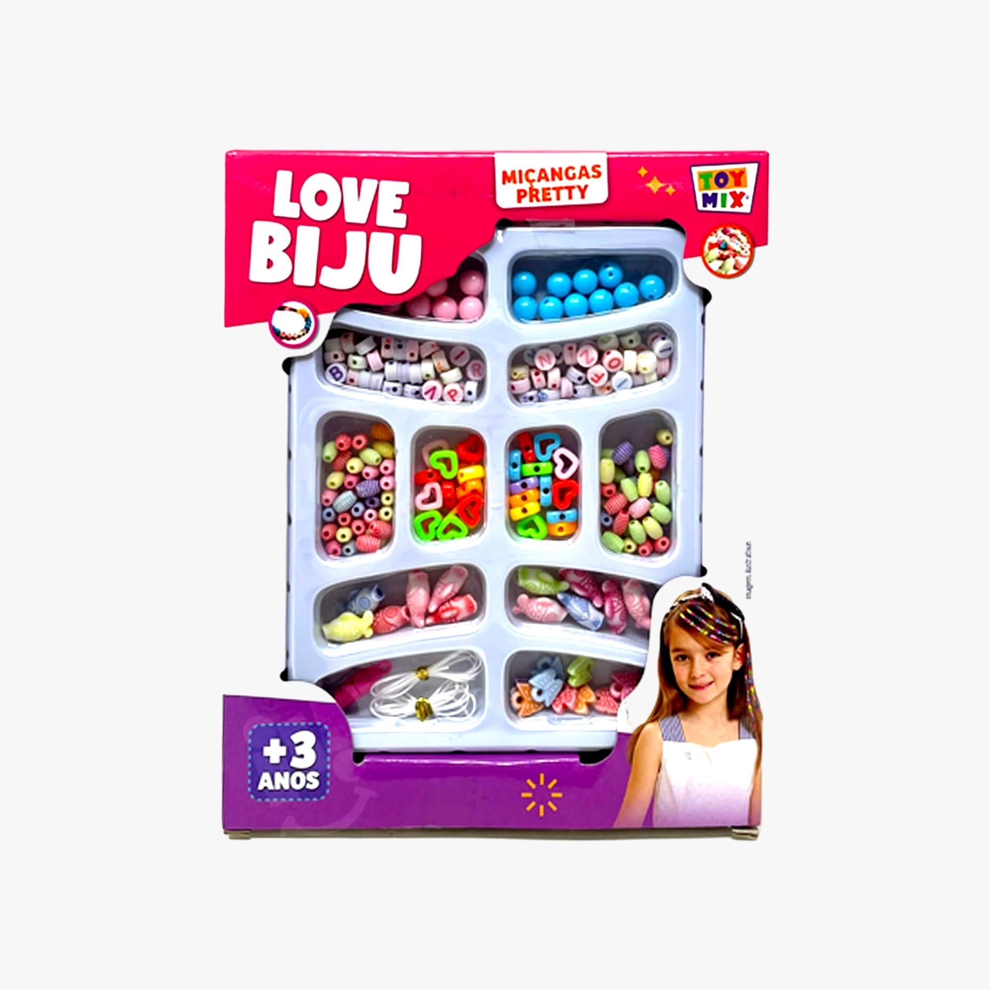Kit Bijuteria Love Biju Miçangas Pretty Roxo