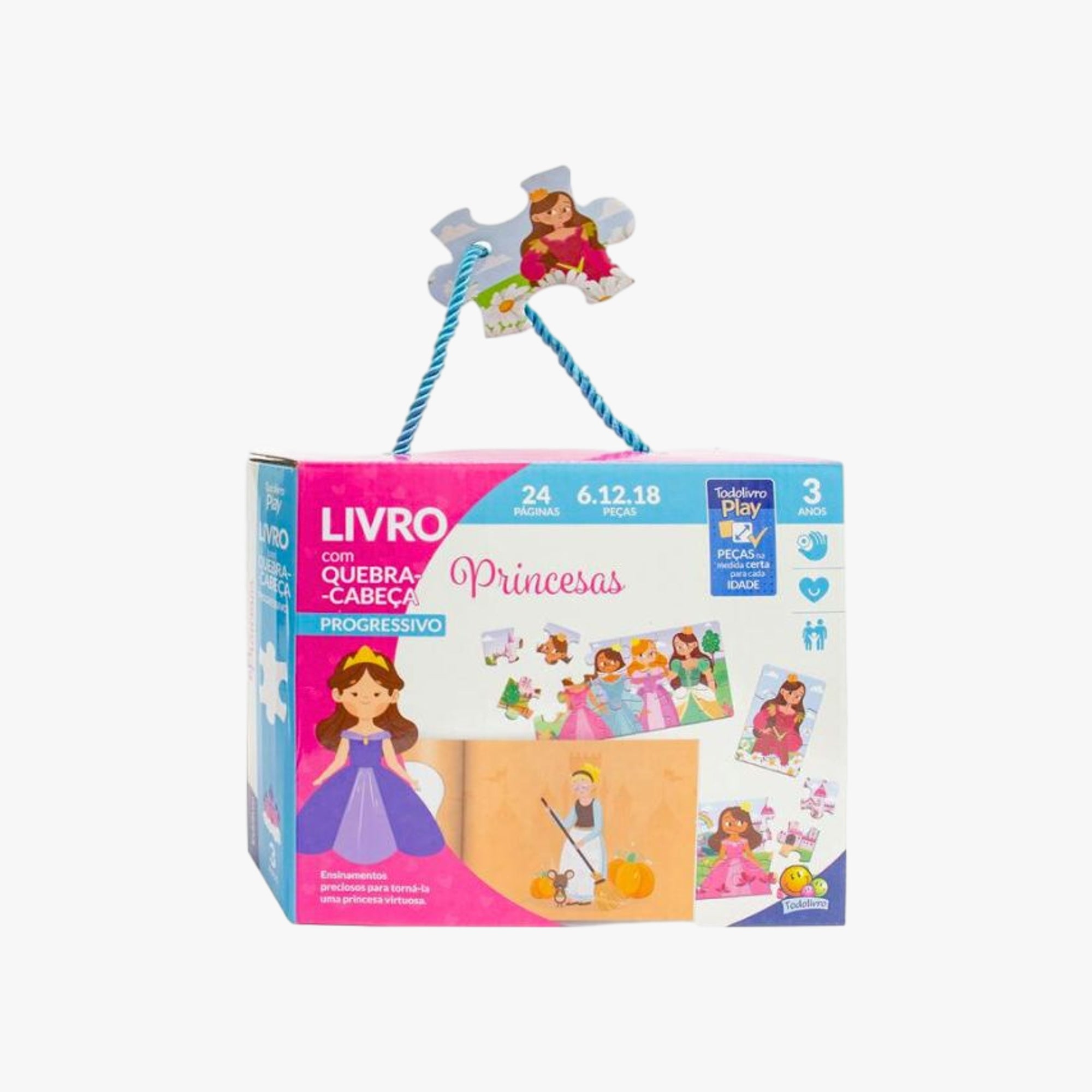 Kit Todo Livro Play Quebra-Cabeça e Livro Princesas