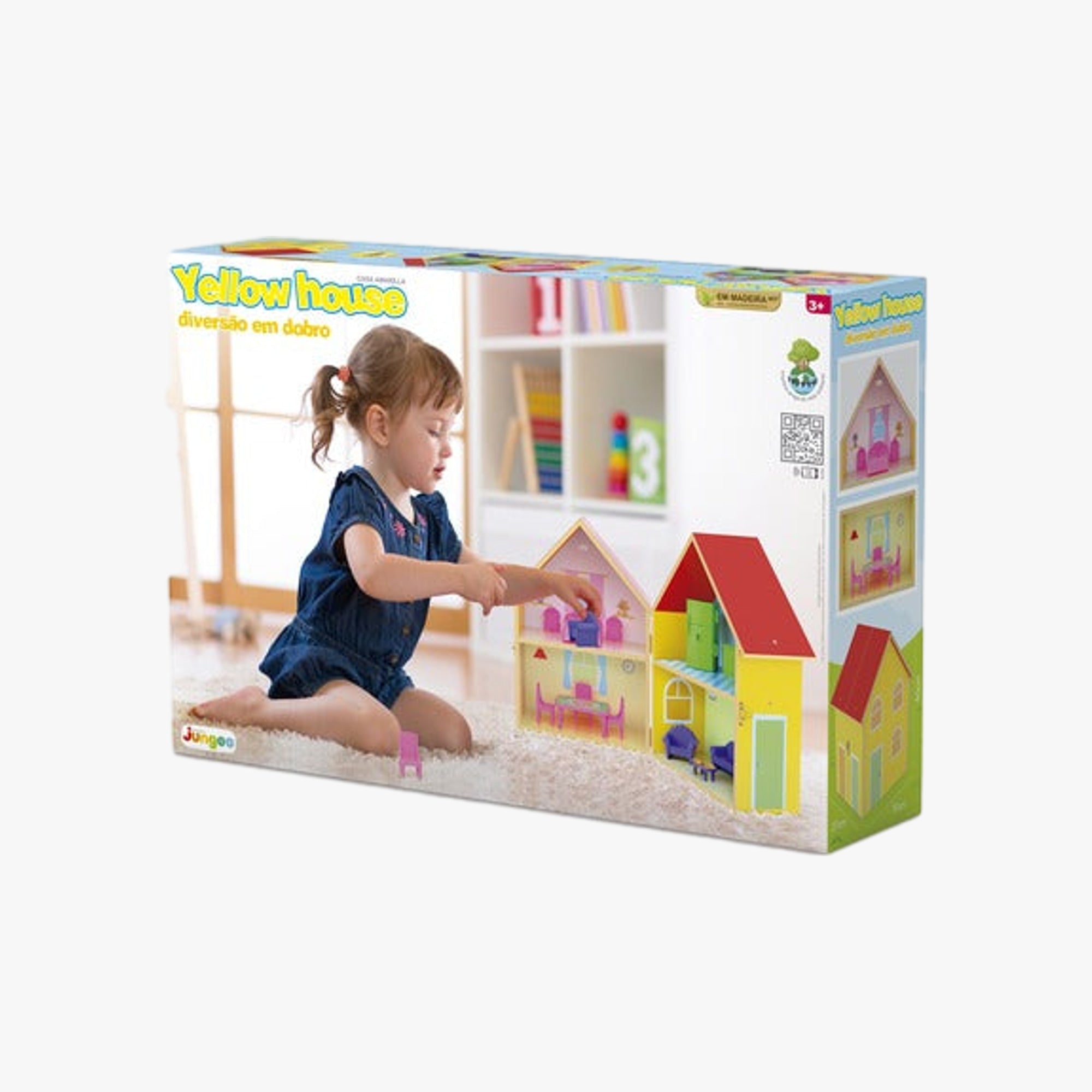 Casinha de Boneca em Madeira Yellow House