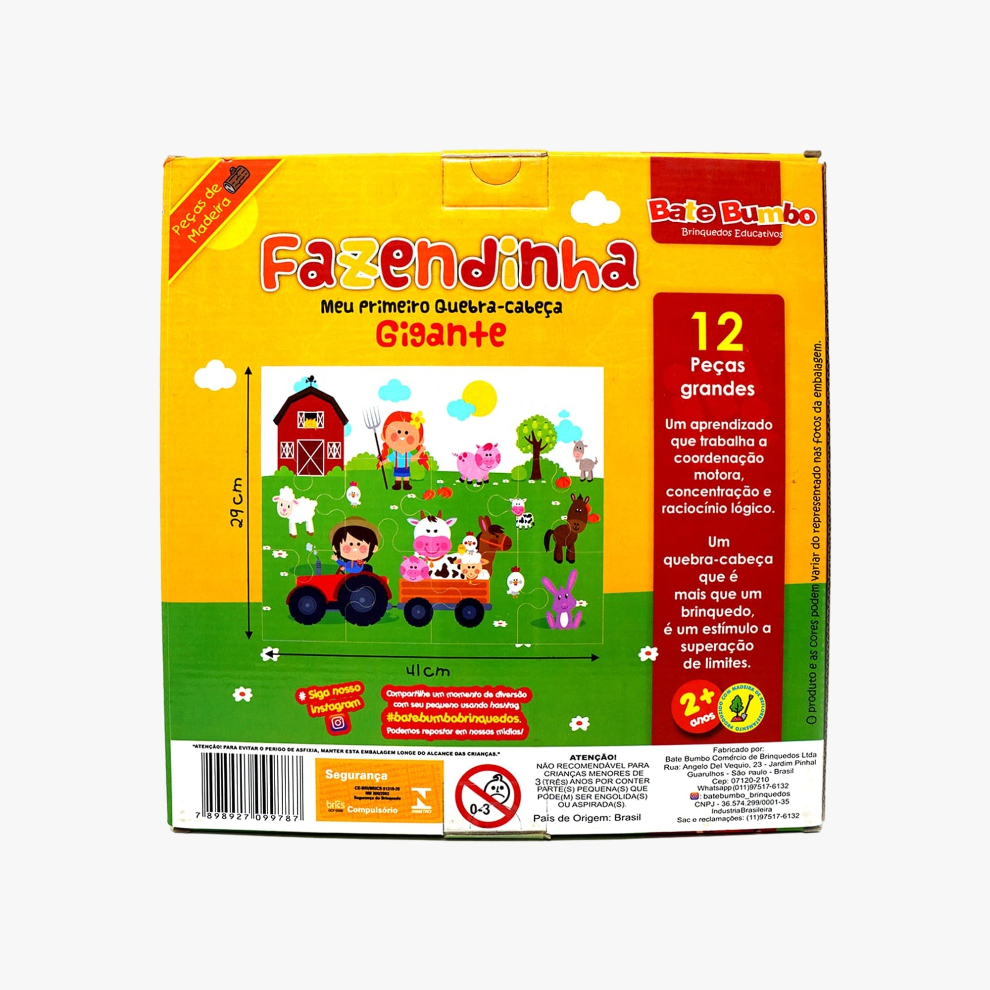 Quebra-Cabeça Infantil Fazendinha 12 Peças