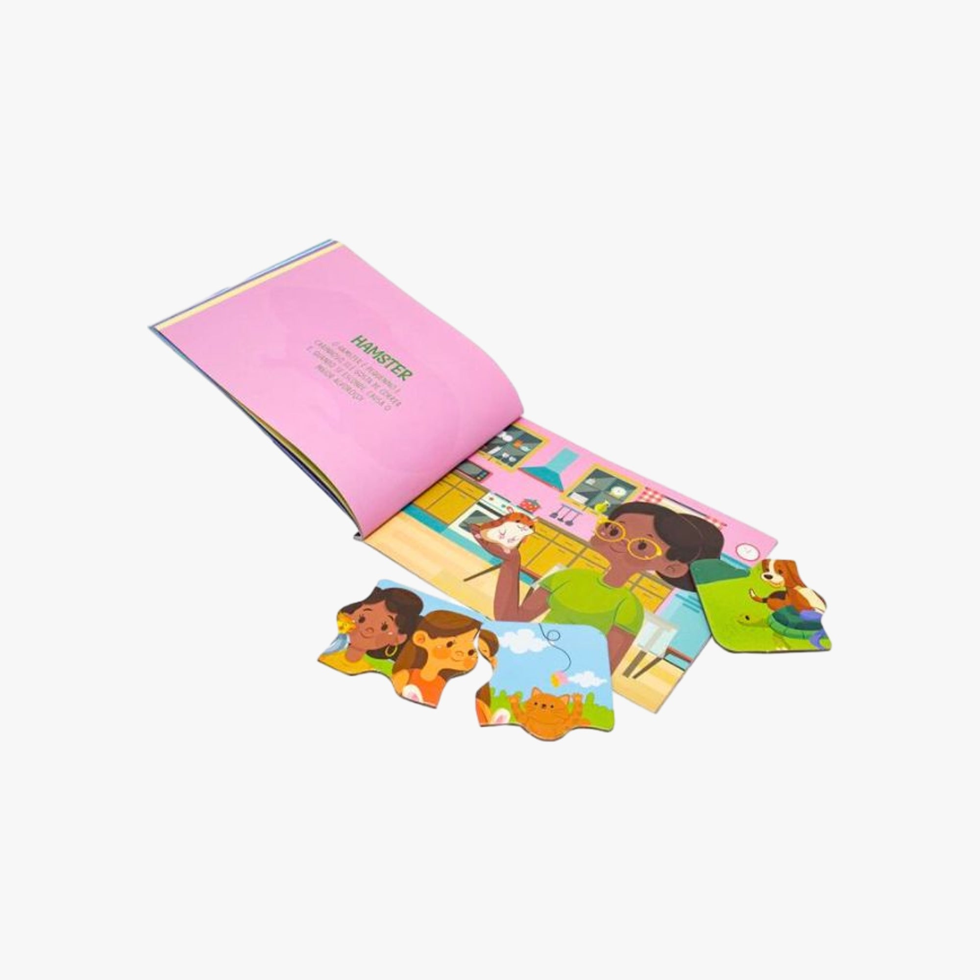 Kit Quebra-cabeça e Livro Pets