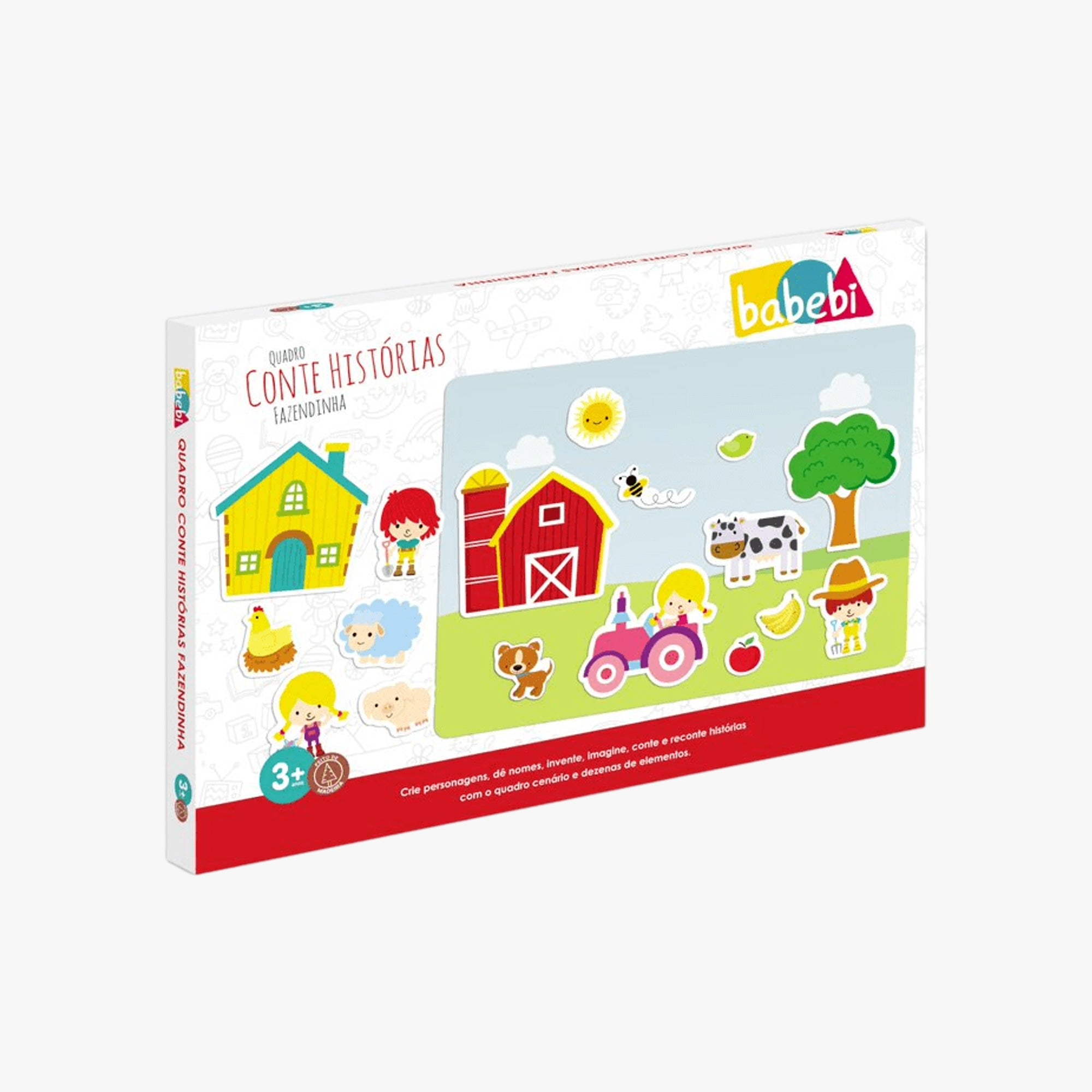 Brinquedo Educativo Quadro de Histórias Fazendinha Babebi