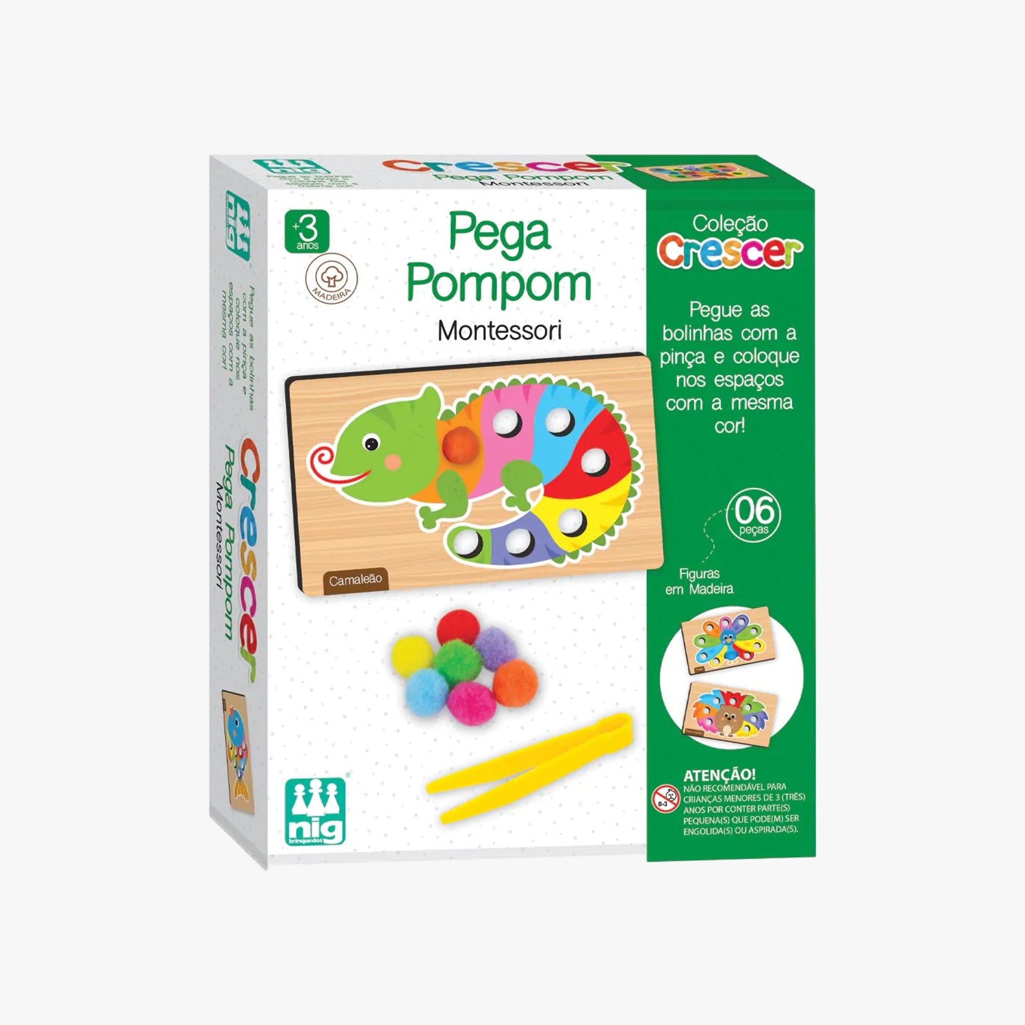 Jogo Pedagógico Pega PomPom Montessori