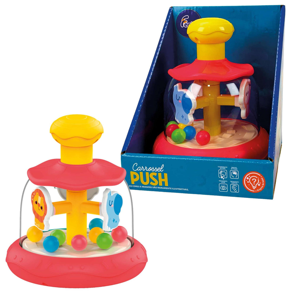 Brinquedo Carrossel Push Pressione para Baixo