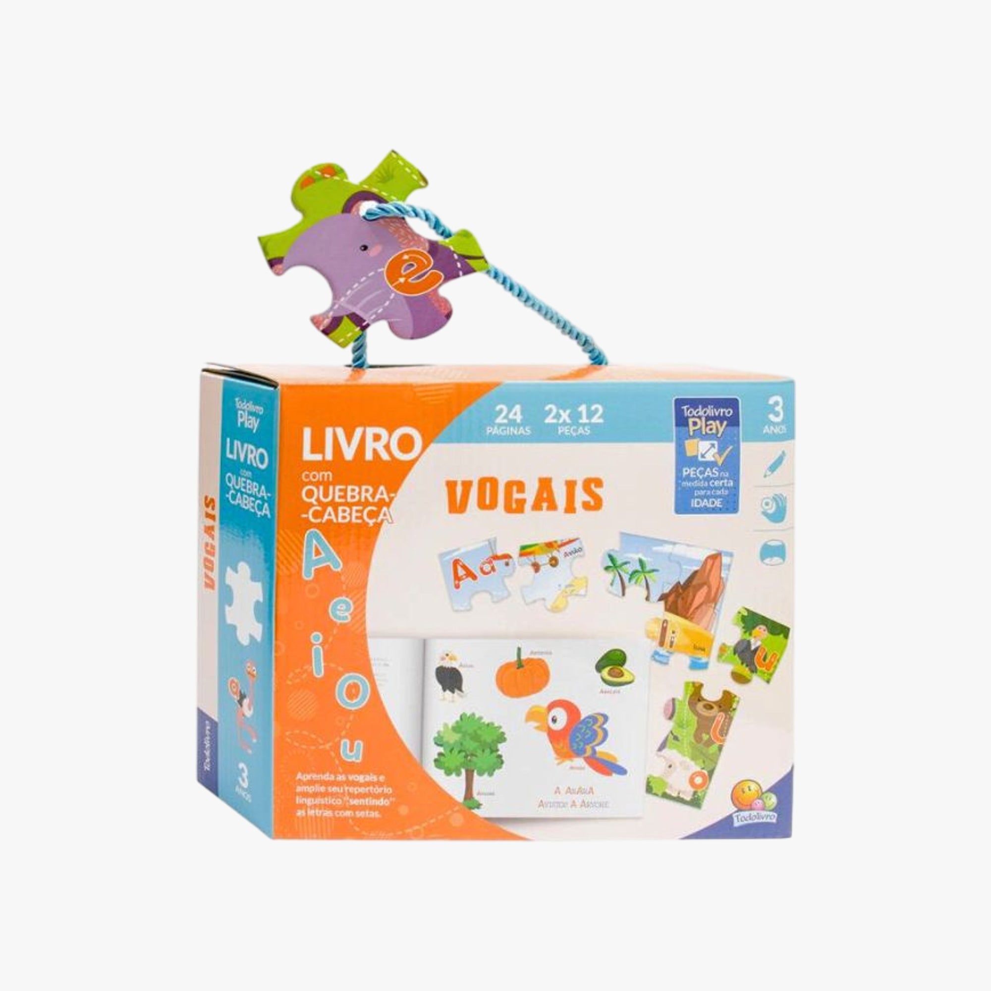 Kit Quebra-Cabeça e Livro Vogais