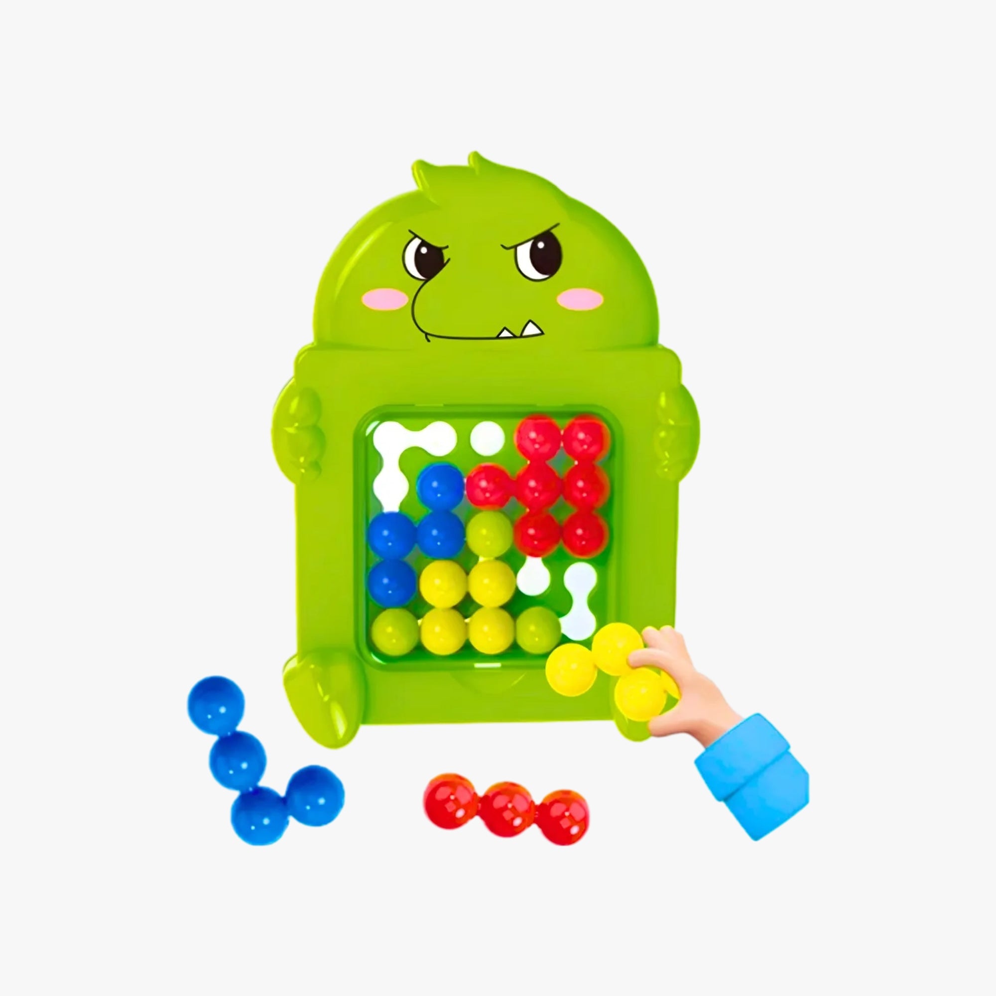 Jogo Dino Ball com tabuleiro e peças coloridas de encaixe temática dinossauros
