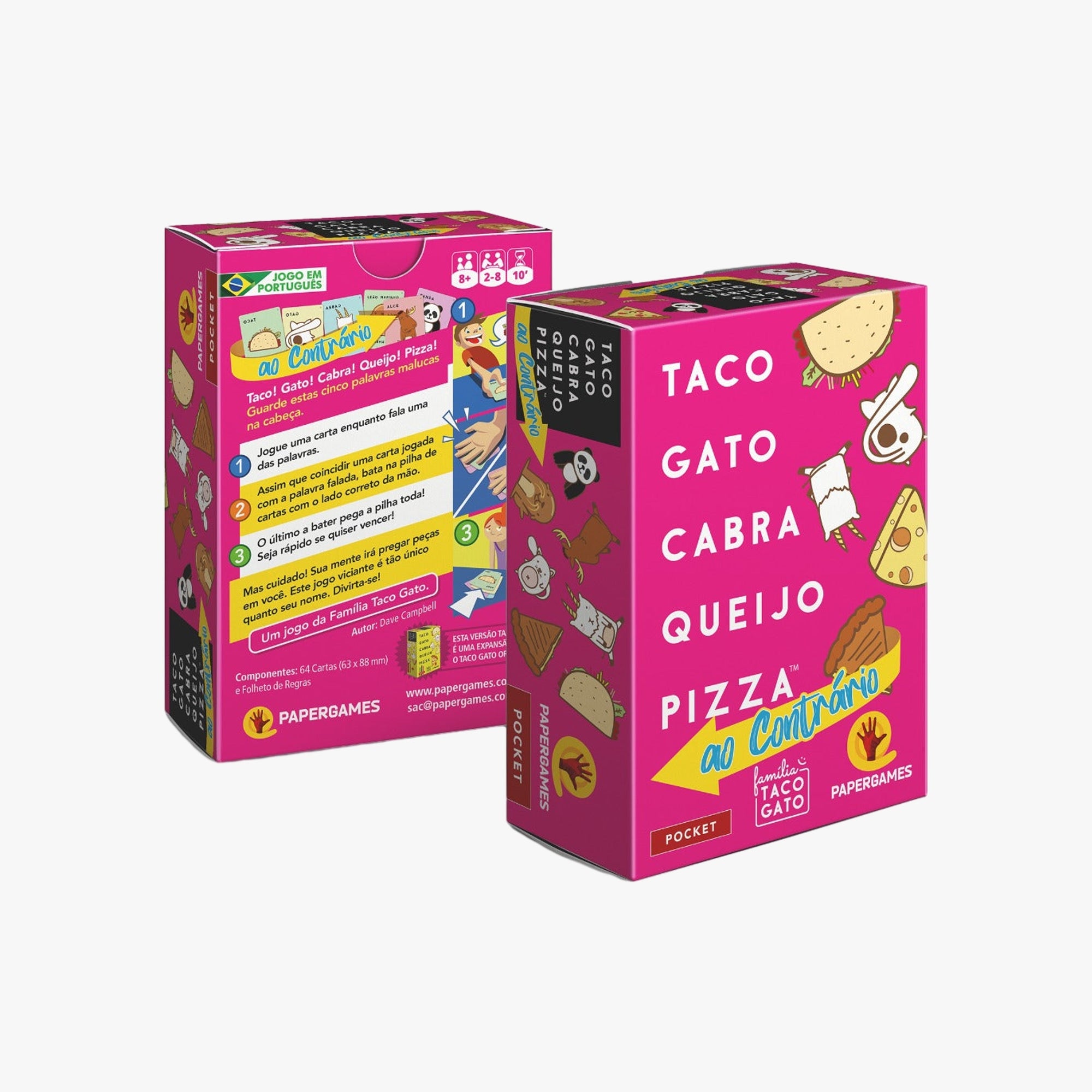 Jogo de Cartas Taco Gato Cabra Queijo Pizza Ao Contrário