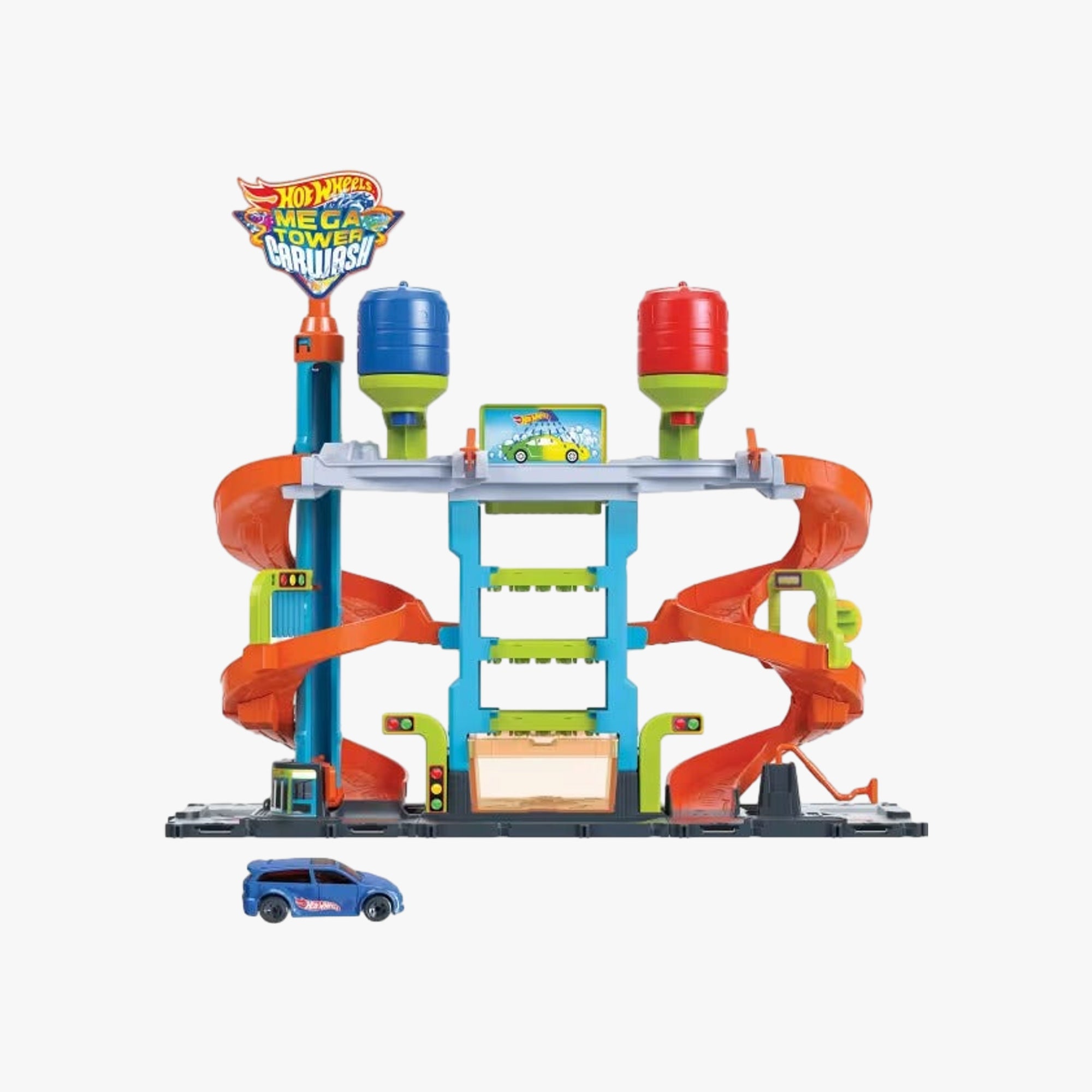 Hot Wheels City Pista de Brinquedo Lava-Rápido Mega Torre