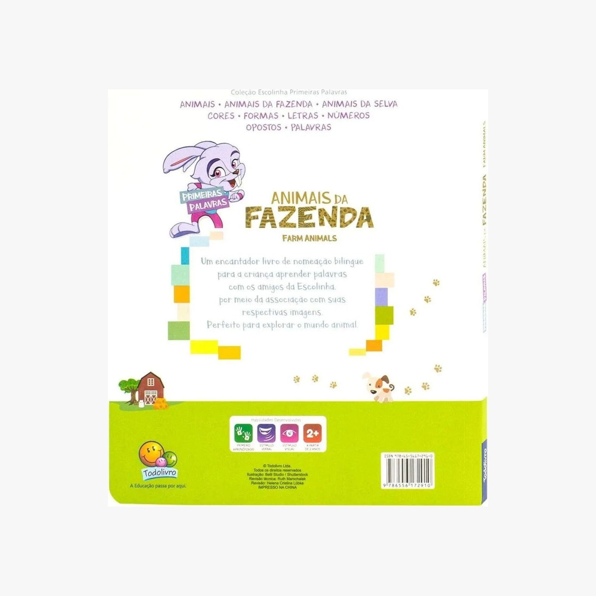 Livro Escolinha Primeiras Palavras: Animais da Fazenda