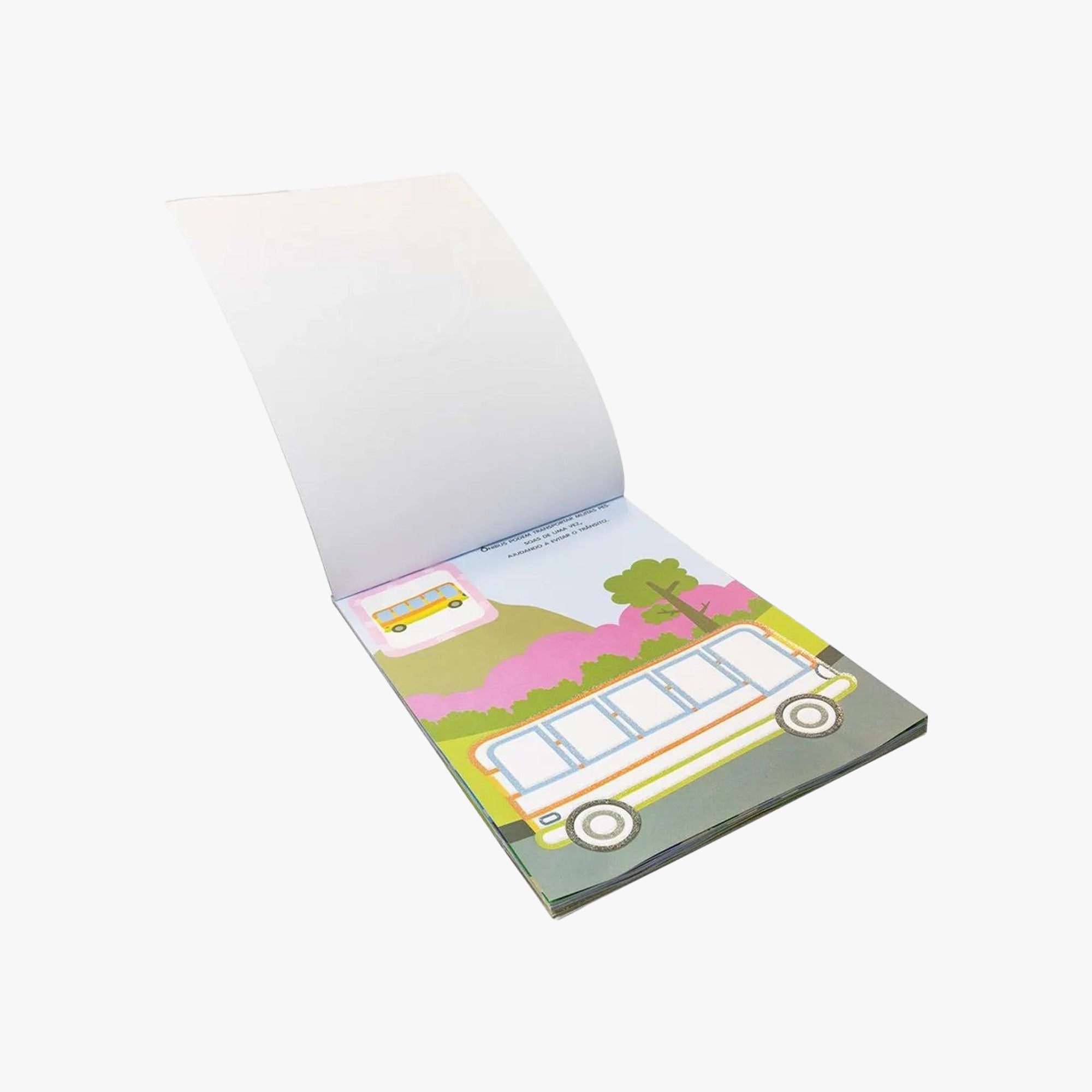 Livro-pad de colorir com Glitter: Veículos