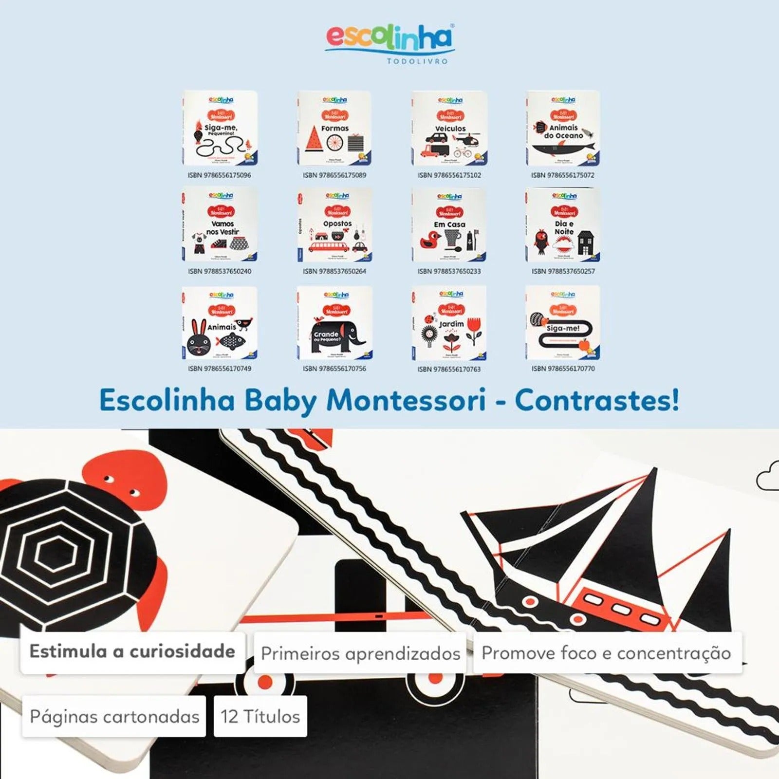 Livro Baby Montessori - Contrastes! Siga-me!