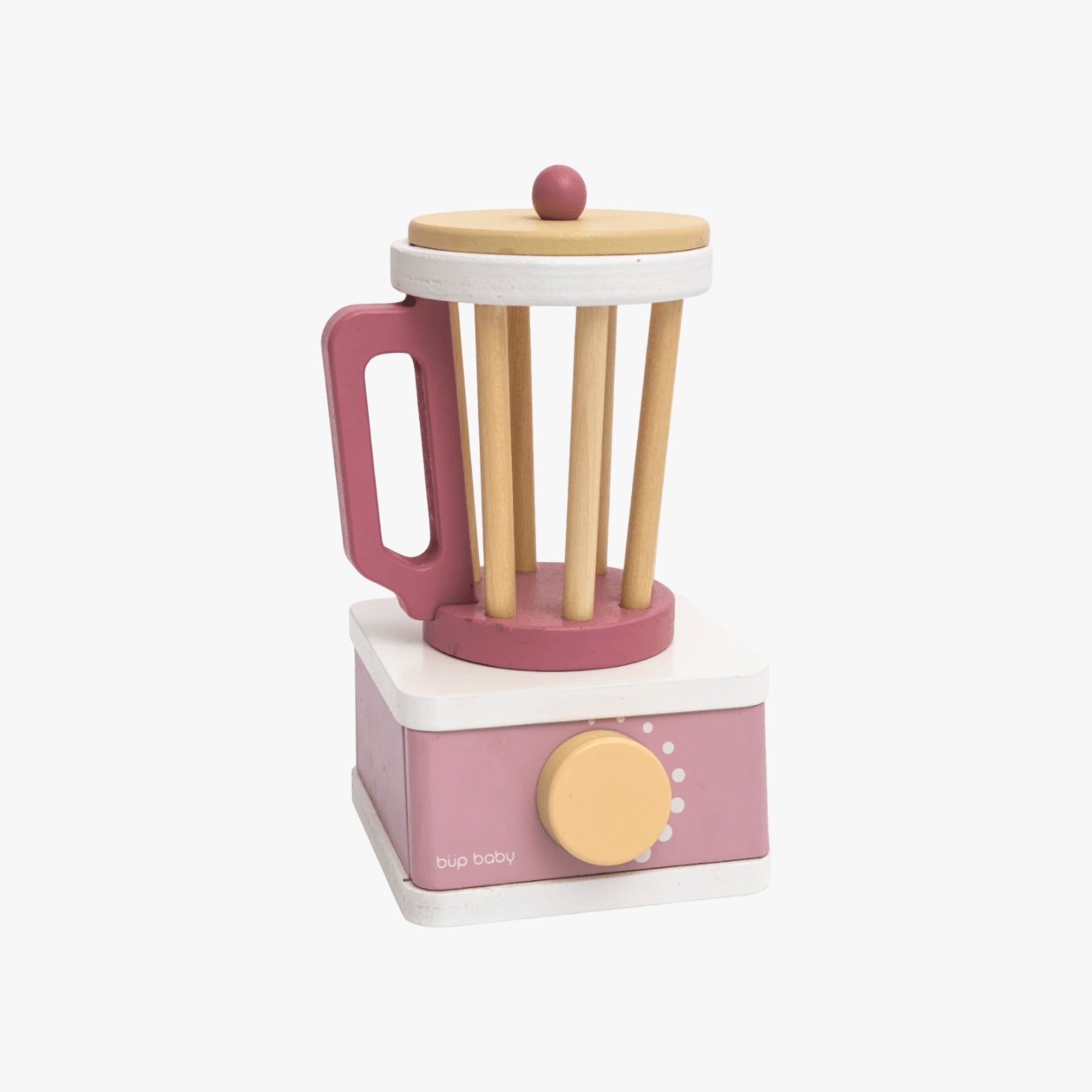 Brinquedo de Madeira Kit Liquidificador com Frutas e Corte Rosa