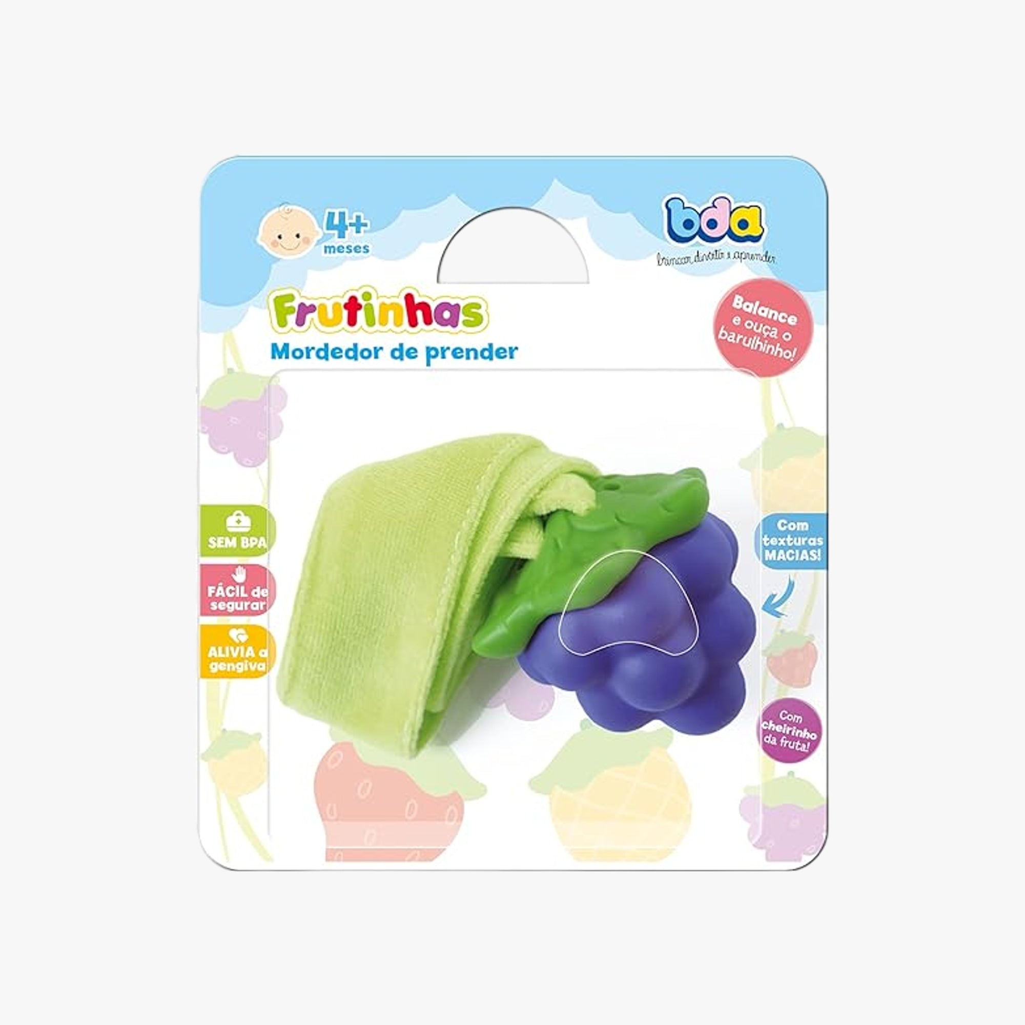 Mordedor de Prender Para Bebê Uva