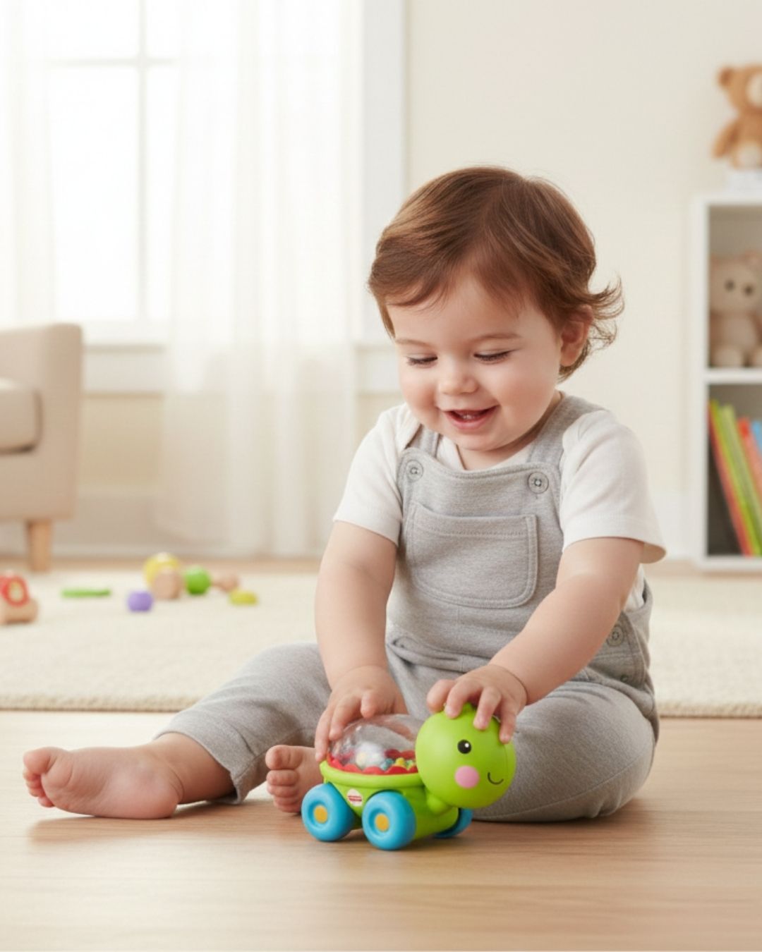 Brinquedo para Bebê Animais de Bolinhas Divertida - Tartaruga