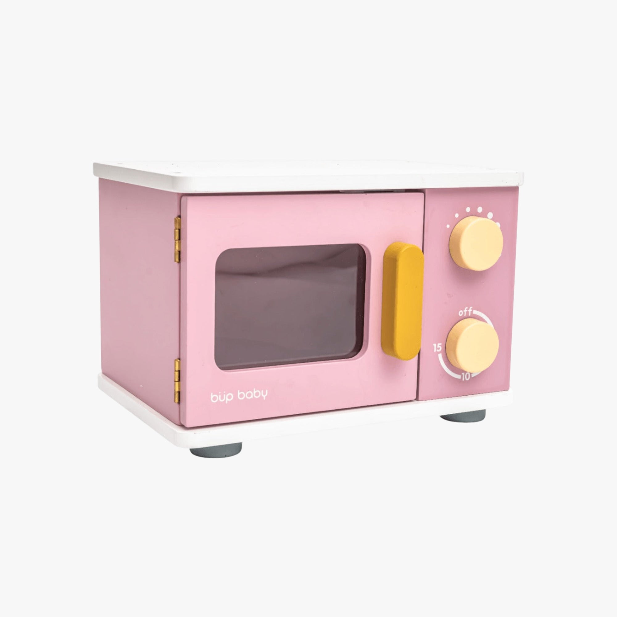 Brinquedo de Madeira Forno Micro-ondas Rosa