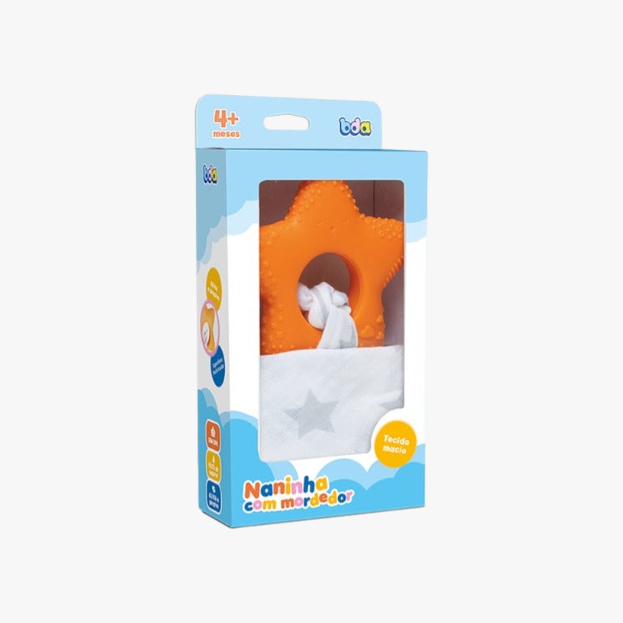 Naninha com Mordedor para Bebê Laranja