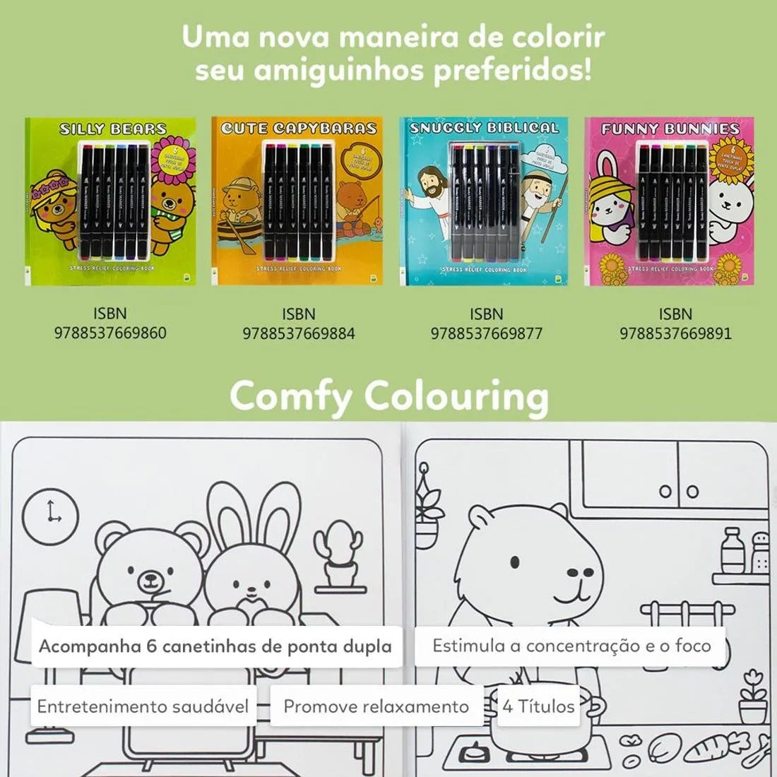 Livro Comfy Coloring: Silly Bears