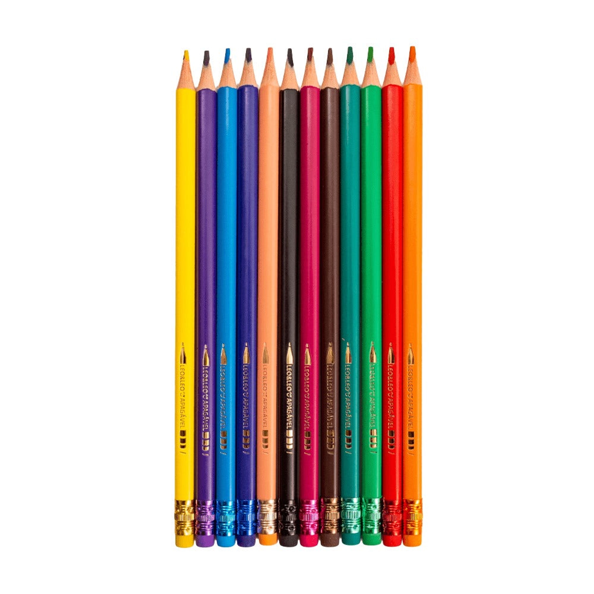 Lápis de Cor Infantil 12 Cores Apagavel